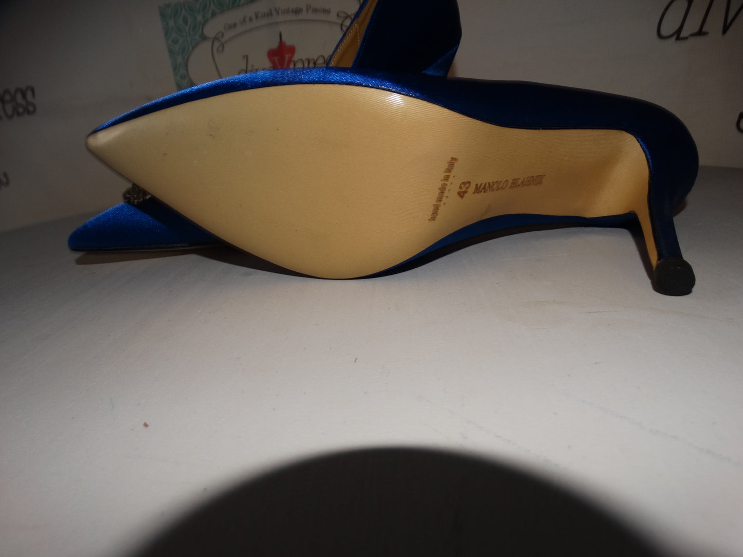 Blue Manolo Beaded Shoes Size 43 or size 10