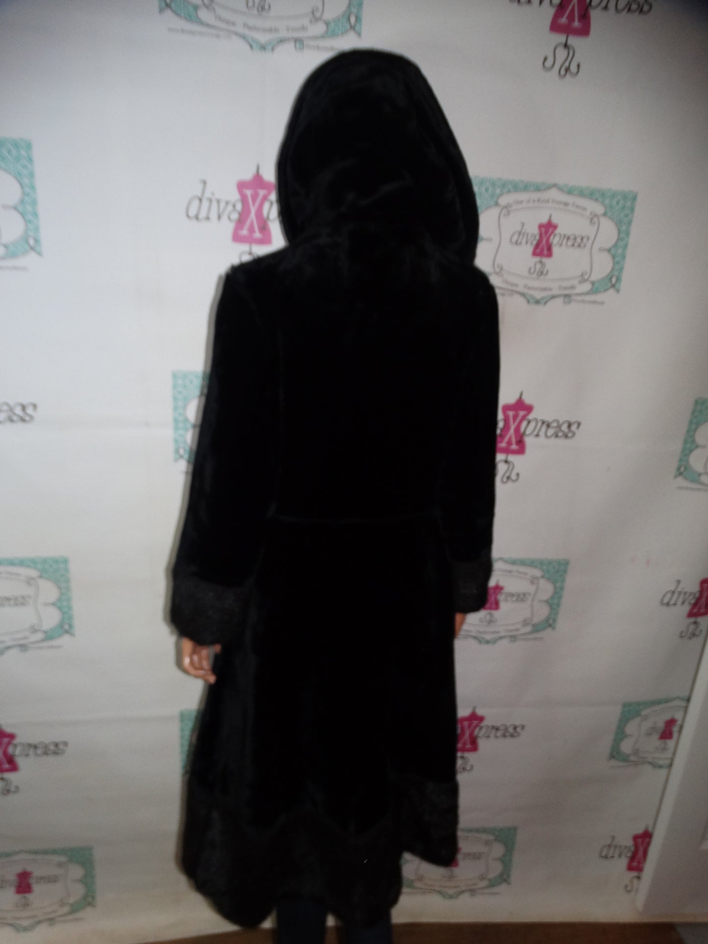 Vintage Rogers Gallo Faux Fur Hooded Coat Size S