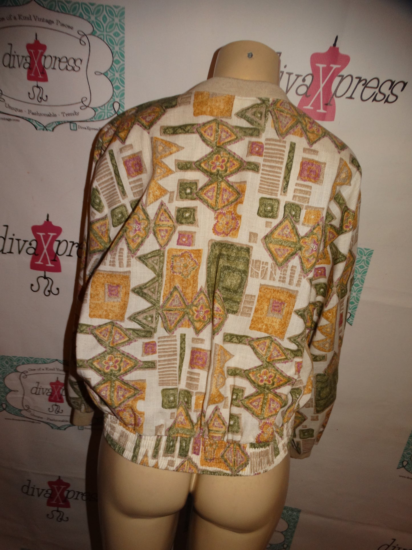 Vintage Snatty Cream Aztec Jacket Size L