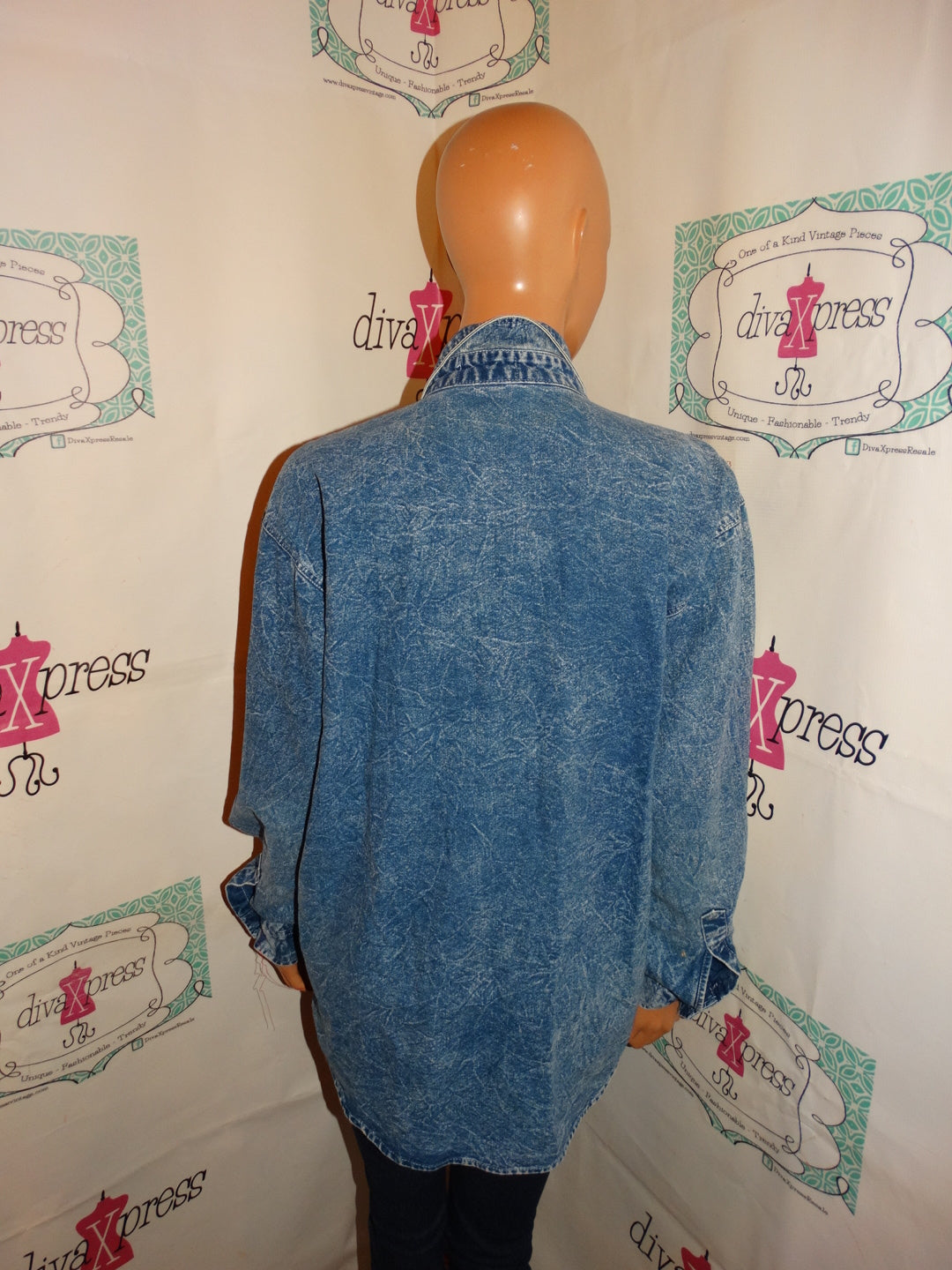 Vintage Tarrado Acid Wash Blouse Size XL