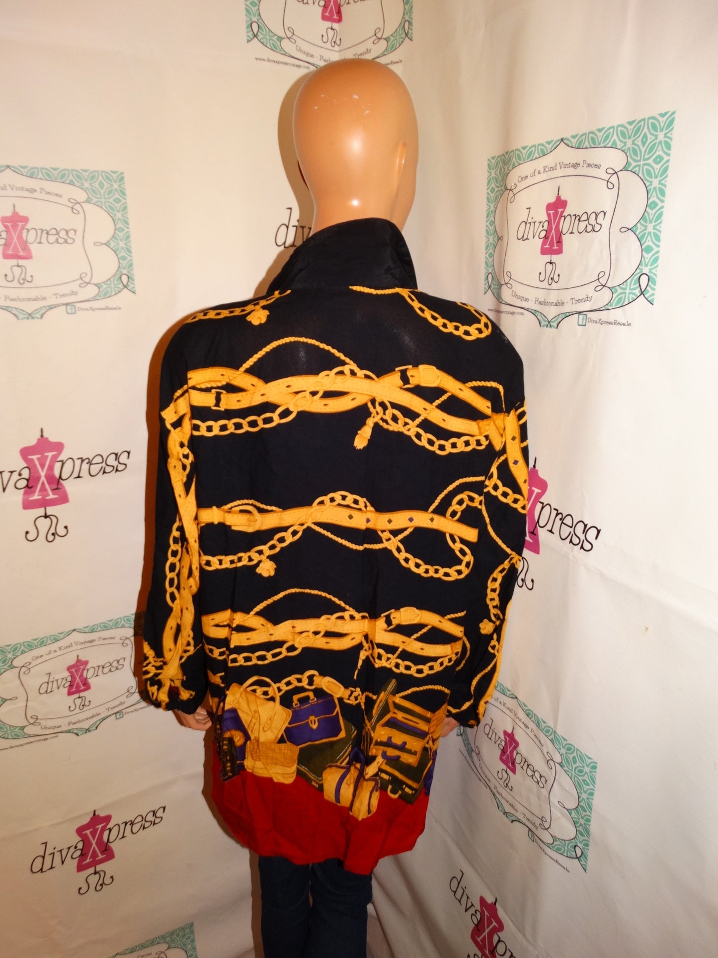 Vintage Kathie Lee Black/Gold Blouse Size 1x