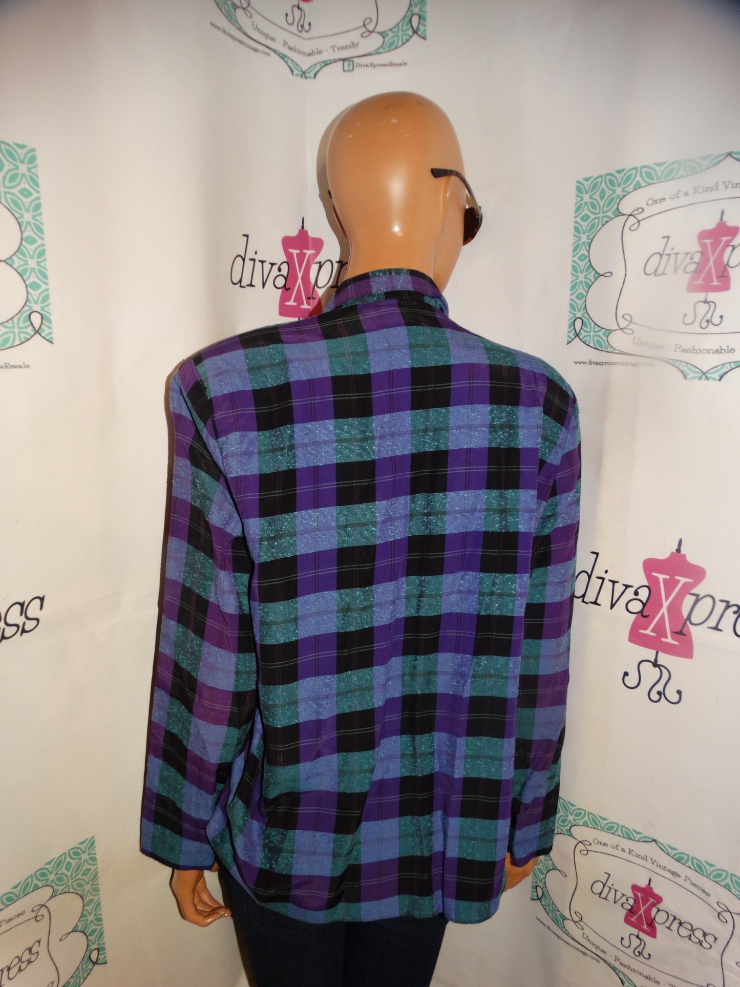Vintage Judy Knapp Purple/Green Blazer Size L