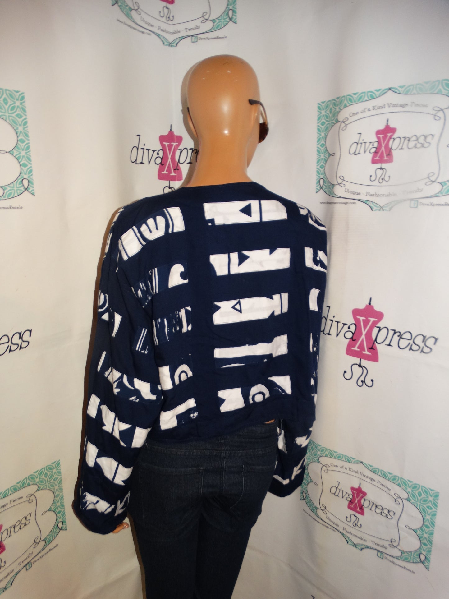 Vintage NativeWear Blue White Jacket Size L