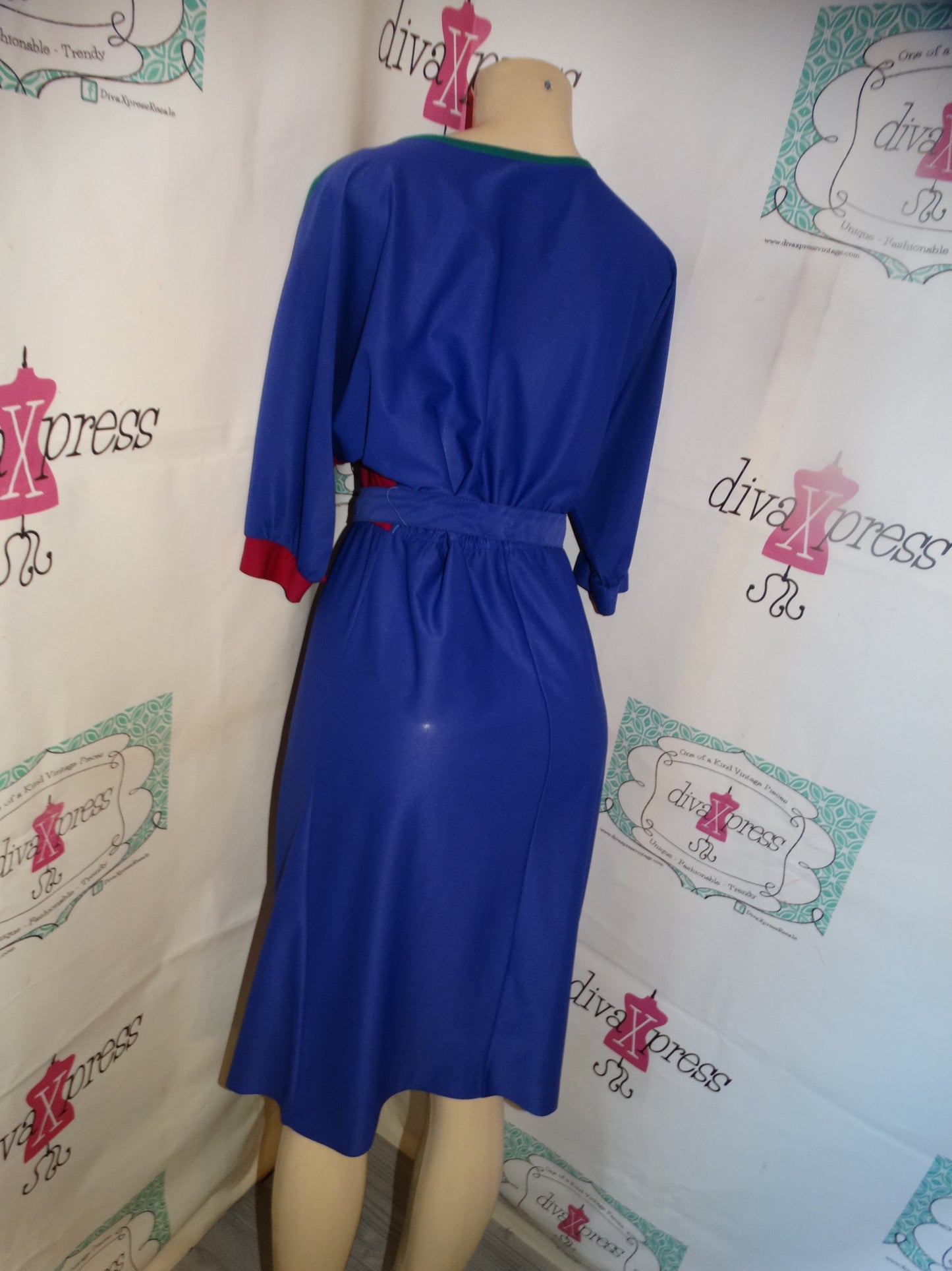 Vintage Timely Trends Purple/Green Pink Dress Size M