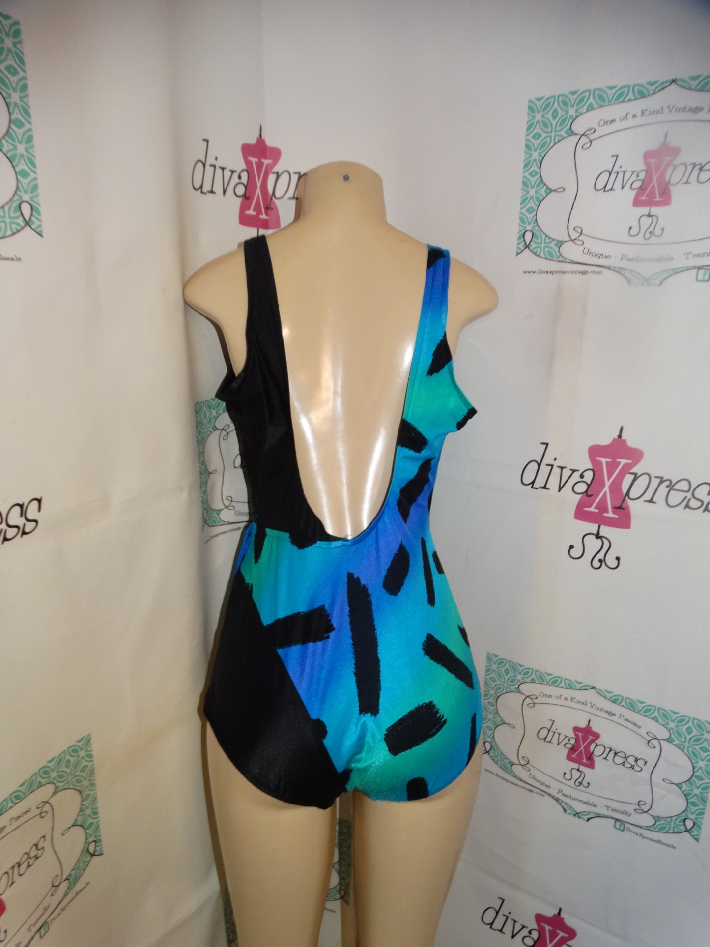 Vintage Jantzen Black/Blue Black Bathing Size 1x