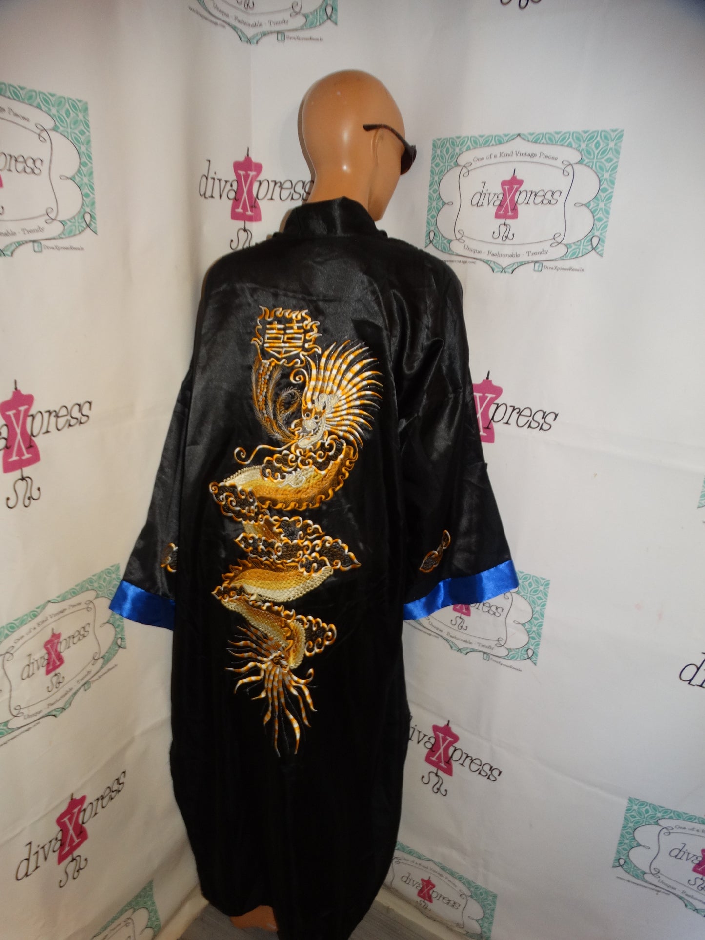 Vintage Underwraps Black Dragon Duster Size 3x