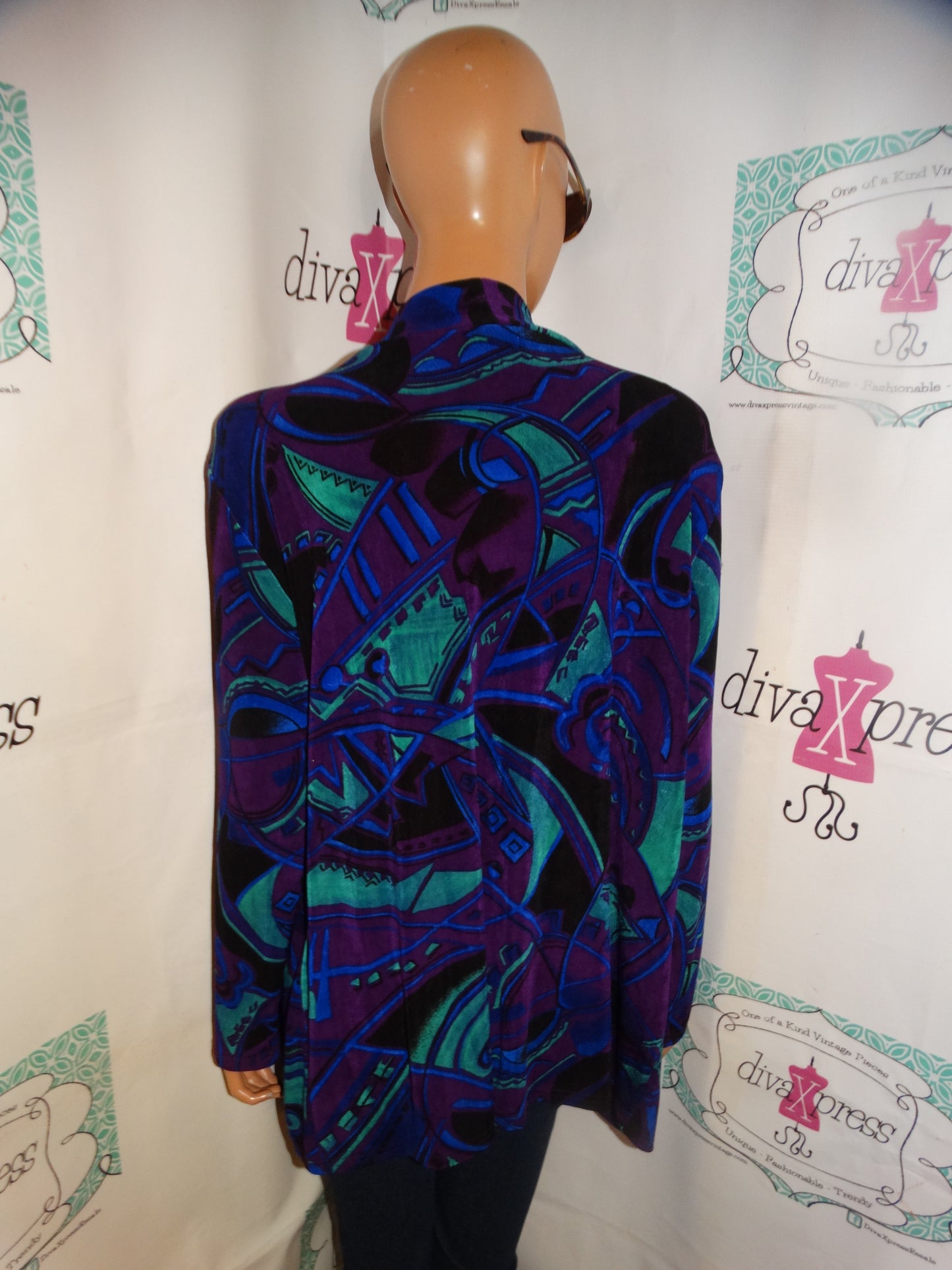 Vintage JoStar Purple /Green Duster Throw Size L