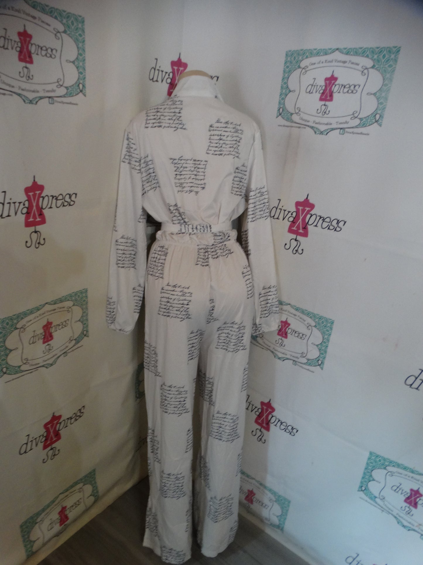 White Letter Romper Size L