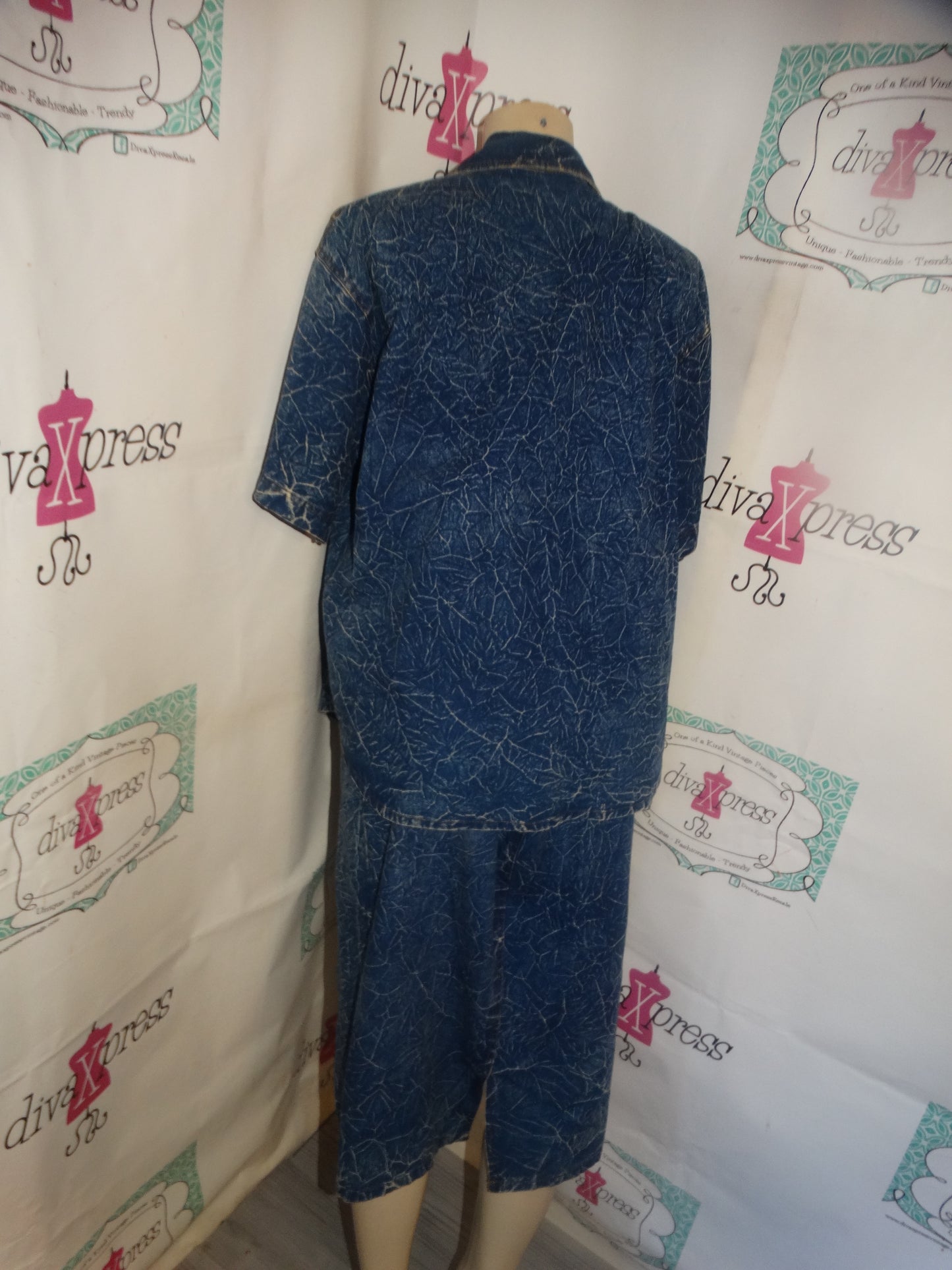 Vintage Pret Acid Wash 2 Piece Skirt Size XL