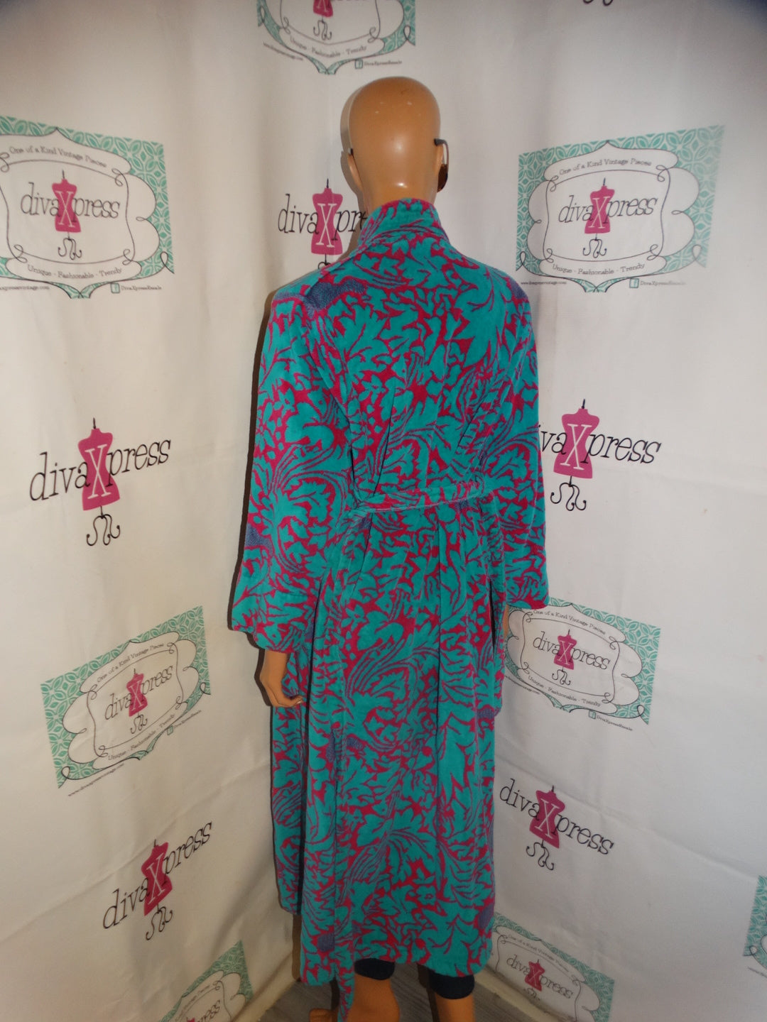 Vintage Teal/Pink Duster Throw Size M