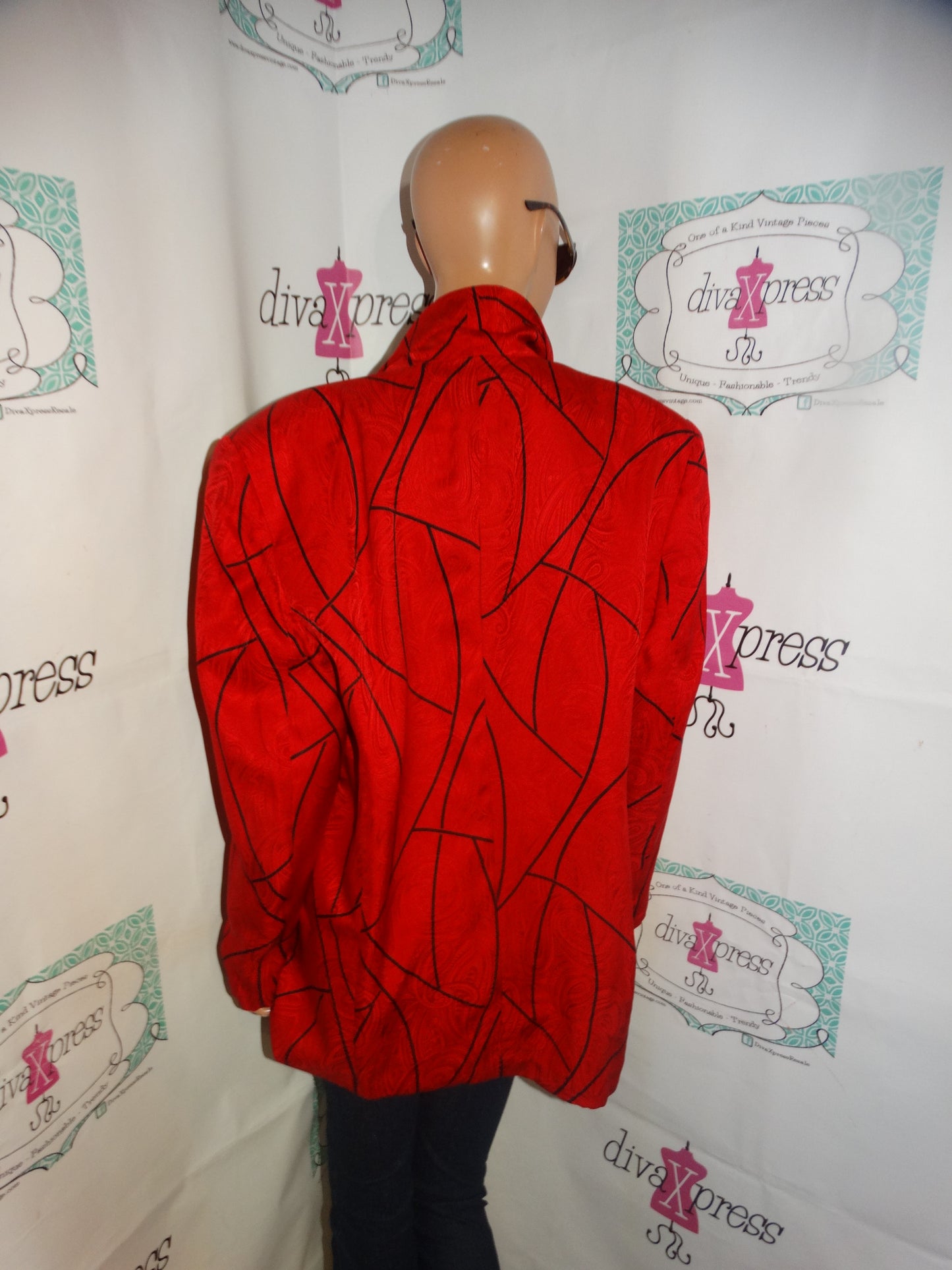 Vintage Paul Riley Red/Black Blazer Size XL