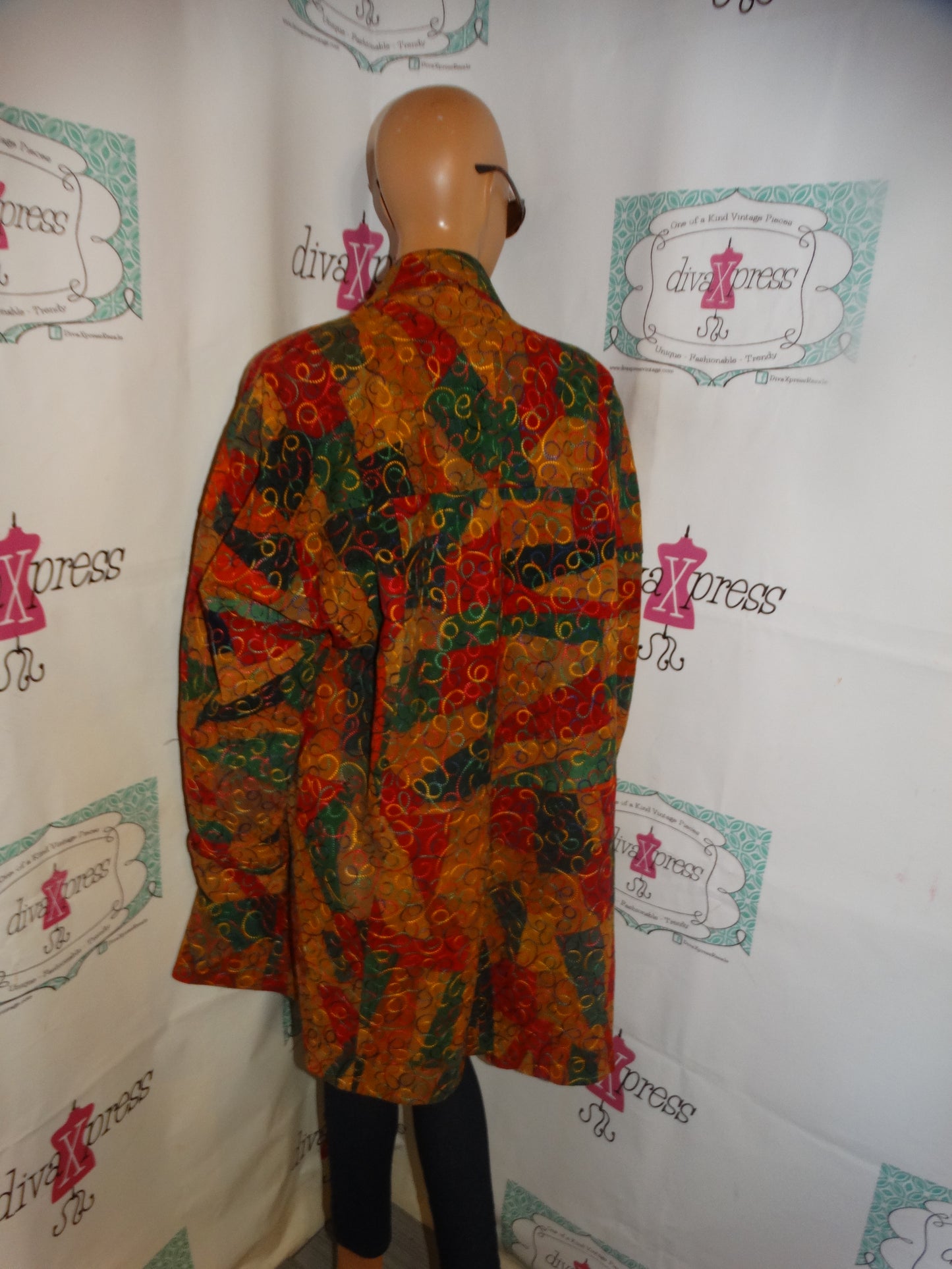 Vintage MutiPatch Leather Open Coat Size 2x