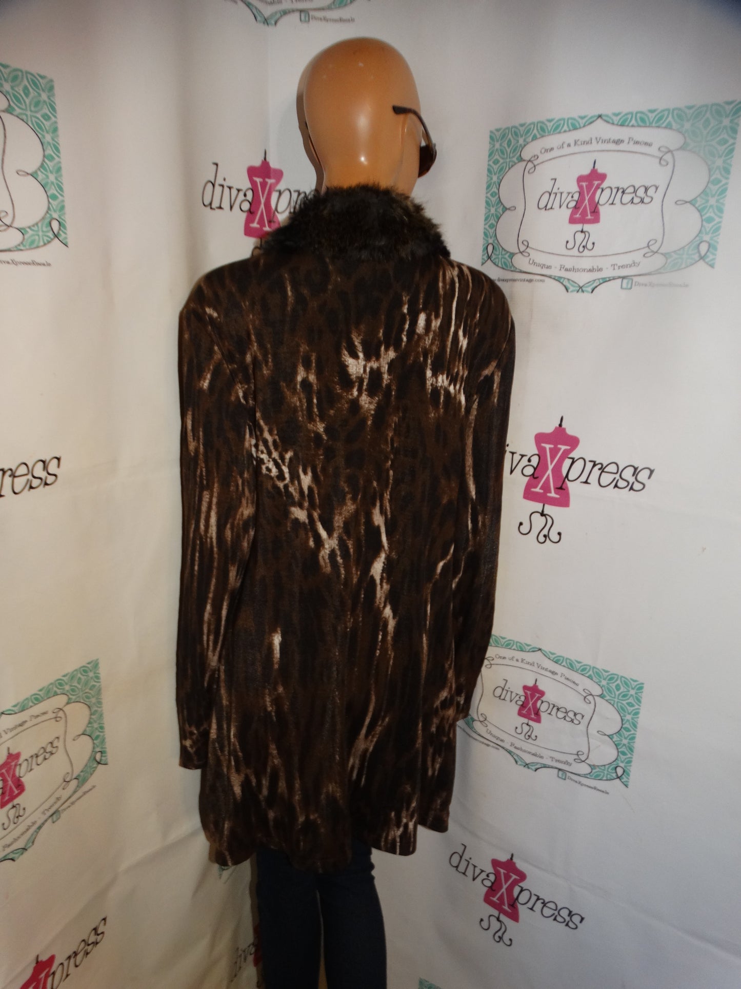 Vintage LEopard Faux Fur Throw Size L
