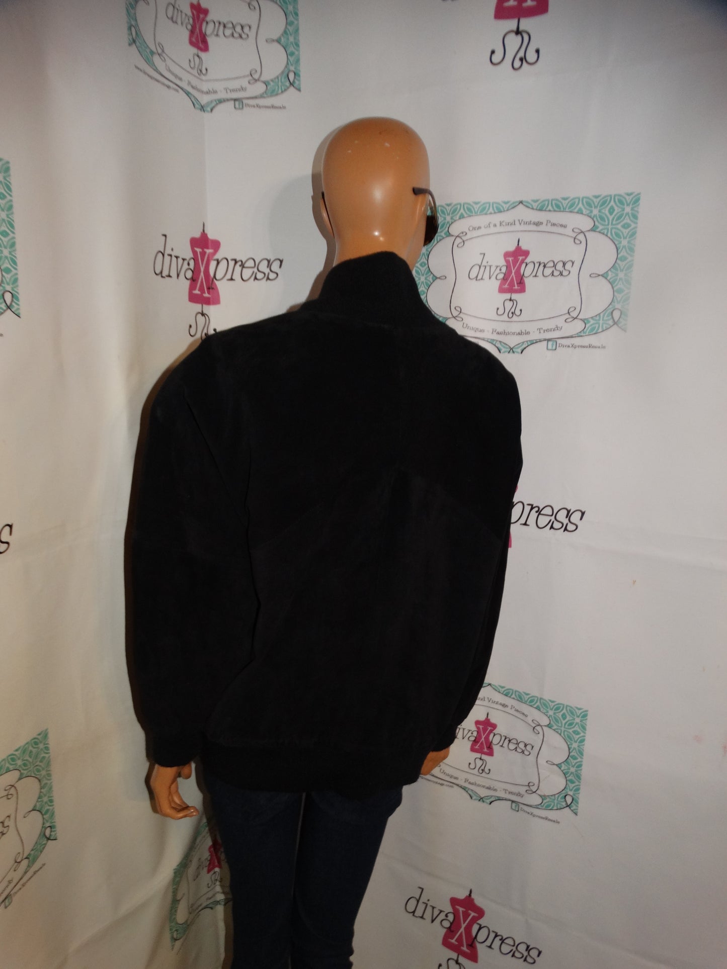 Vintage LA- Tierra Black Suede Beaded Jacket Size XL