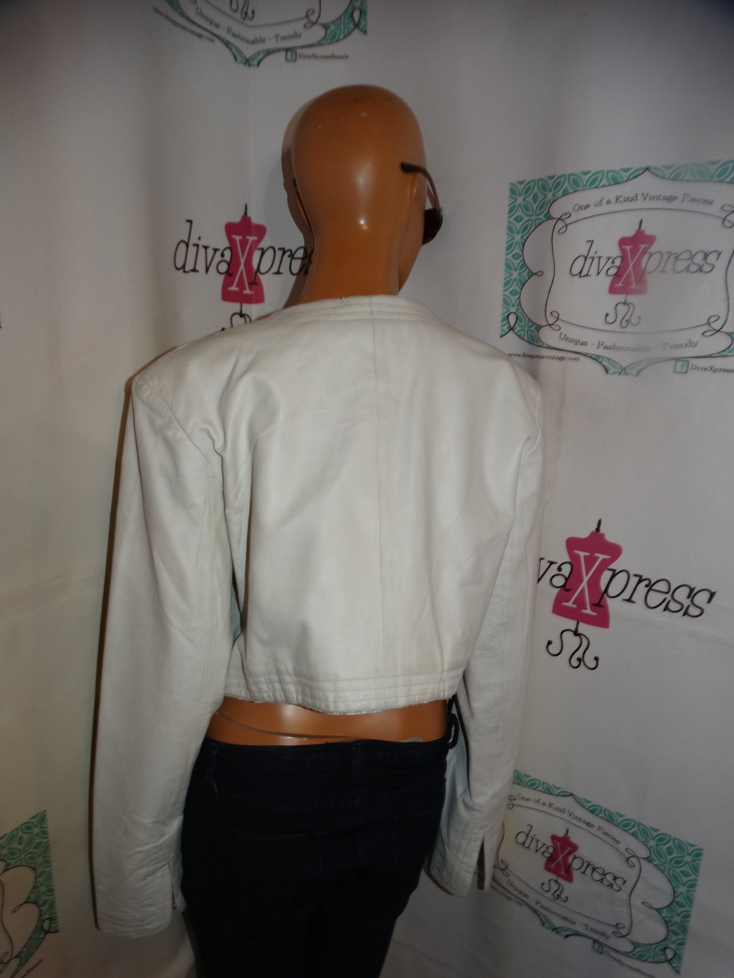 Vintage Wilson Leather White Jacket Size XL