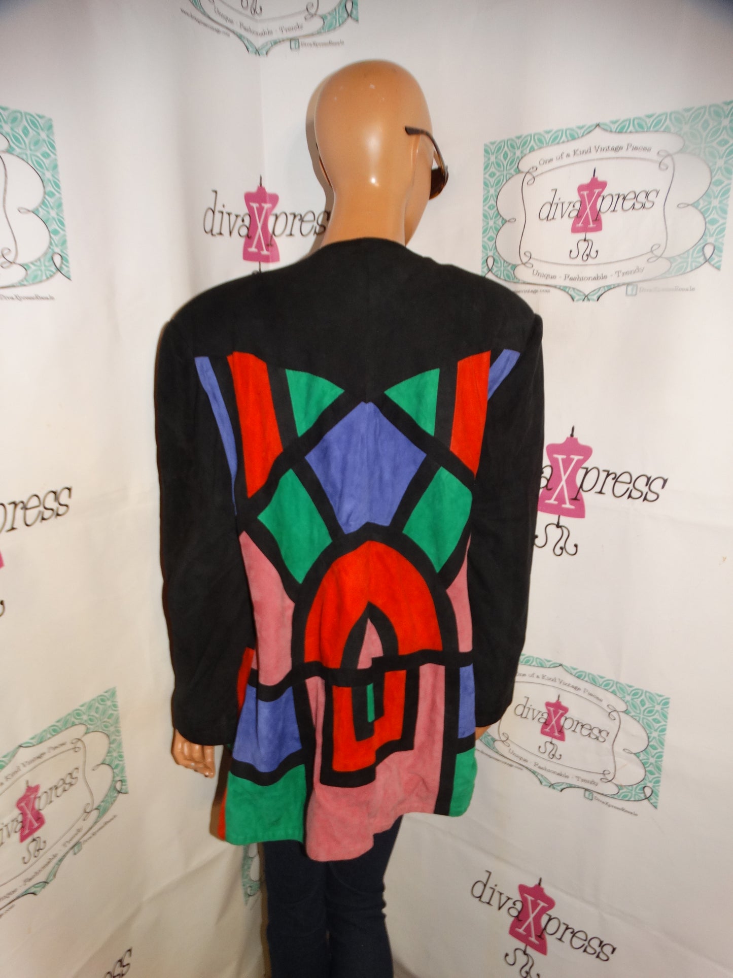 Vintage Modesto V Black Suede Jacket Size L