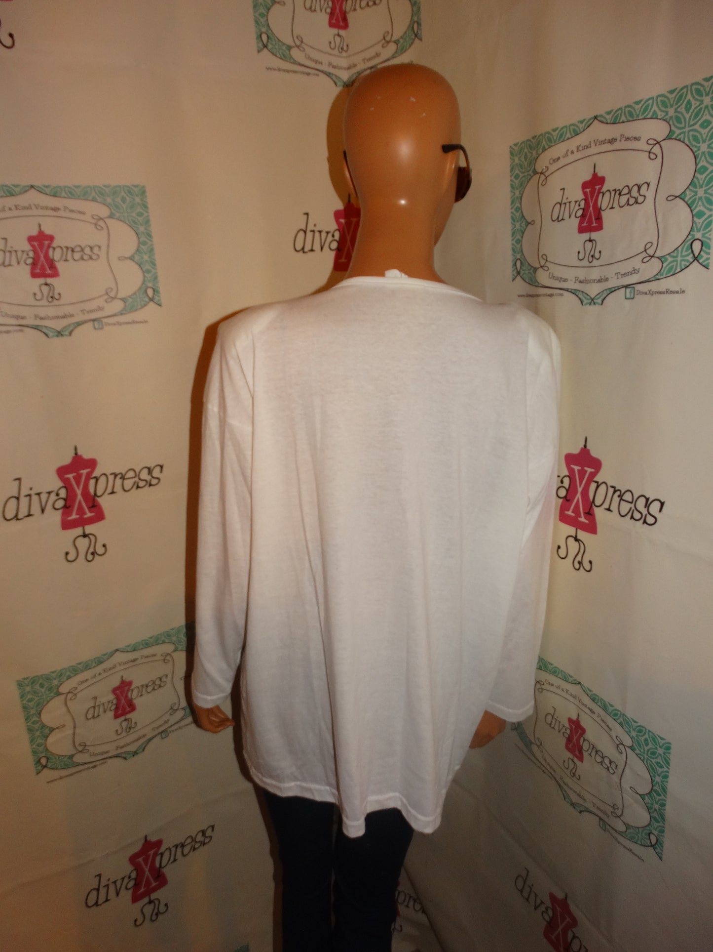 Vintage White Shingle Cream Blouse Size 2x