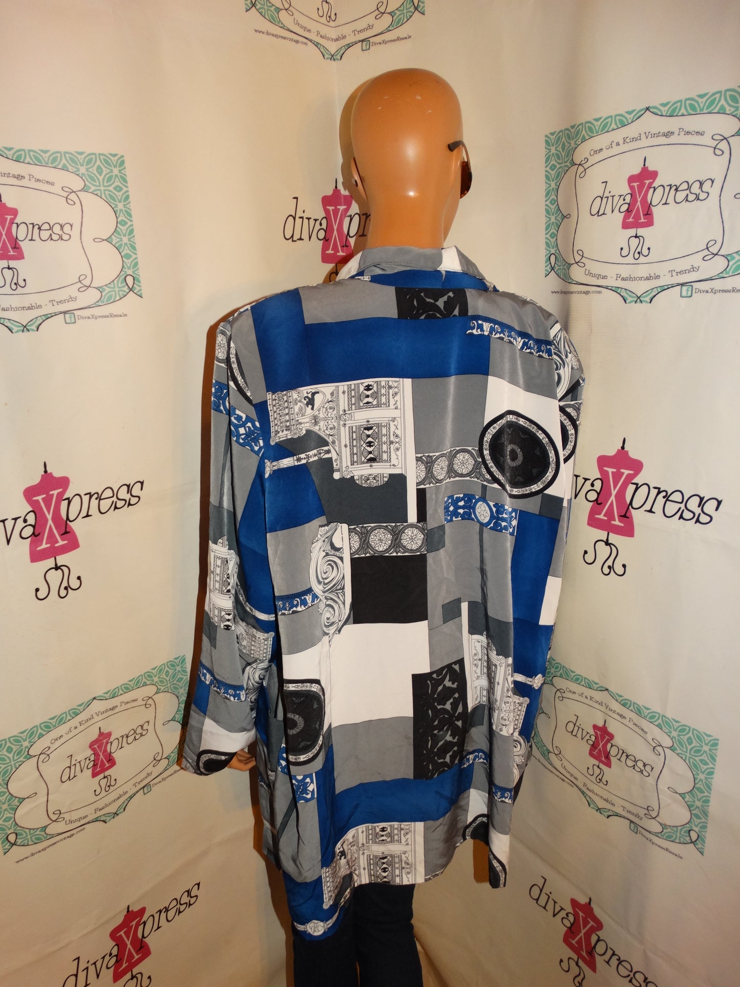 Vintage Kengton Square Gray/Blue Blazer Size 3x