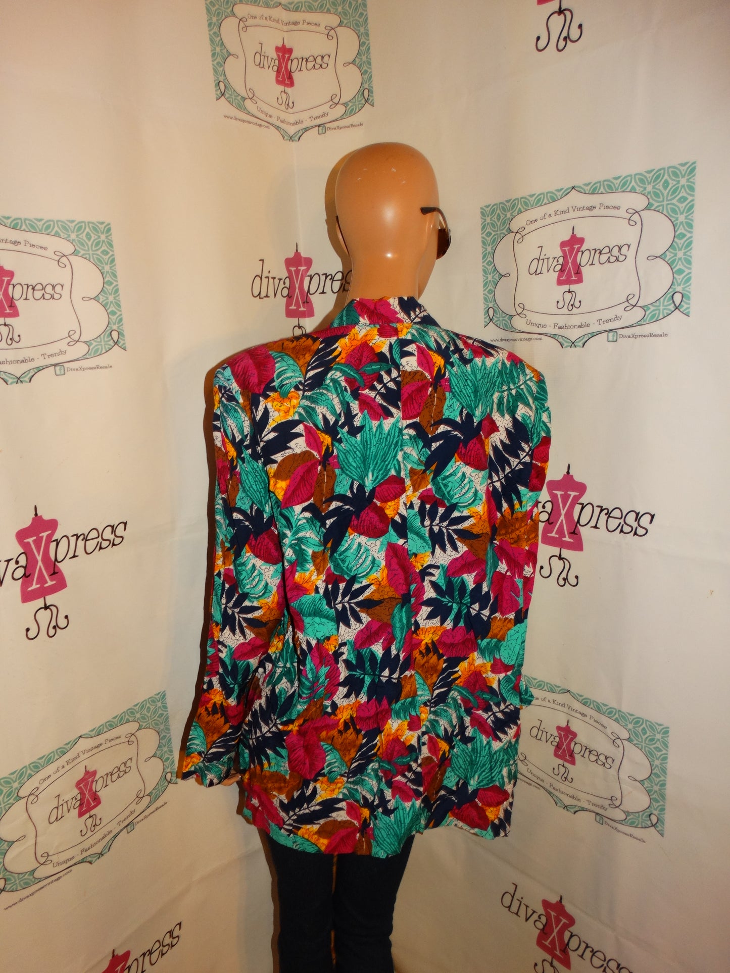 Vintage SK & Company Pink/Green Blazer Size 1x