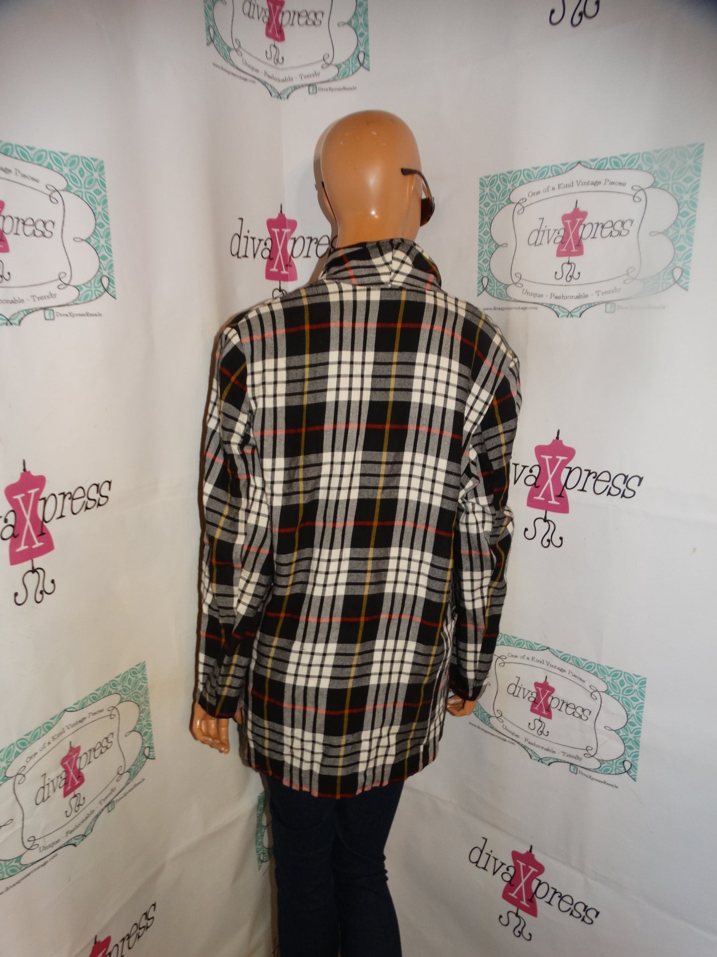 Vintage Lew Magram Black/White Plaid Blazer Size XL