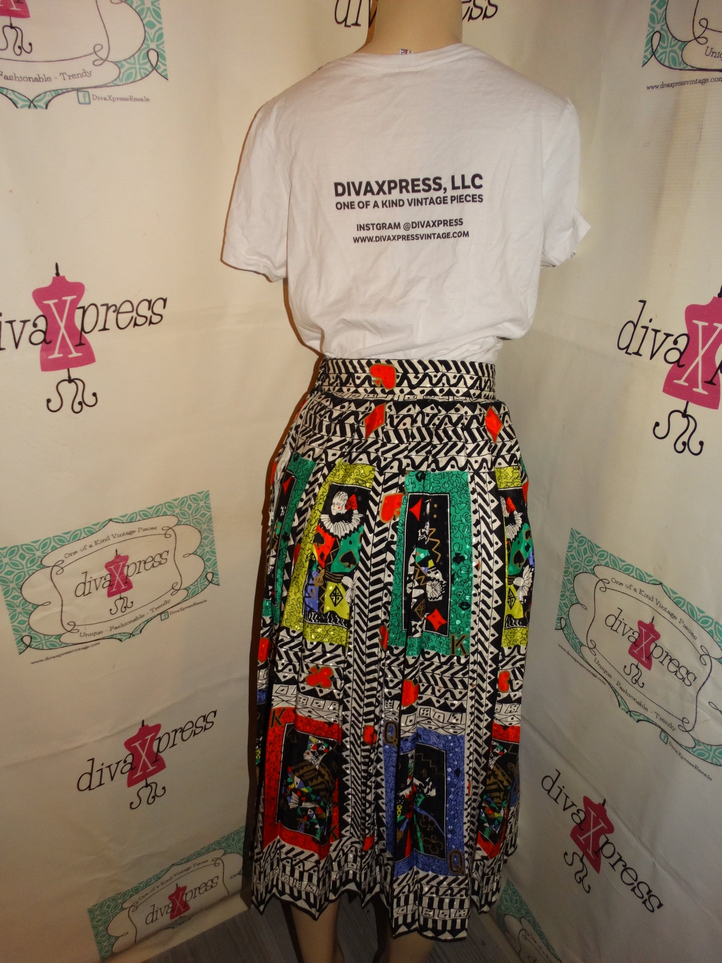 Vintage Louis Feraud Card Skirt Size S