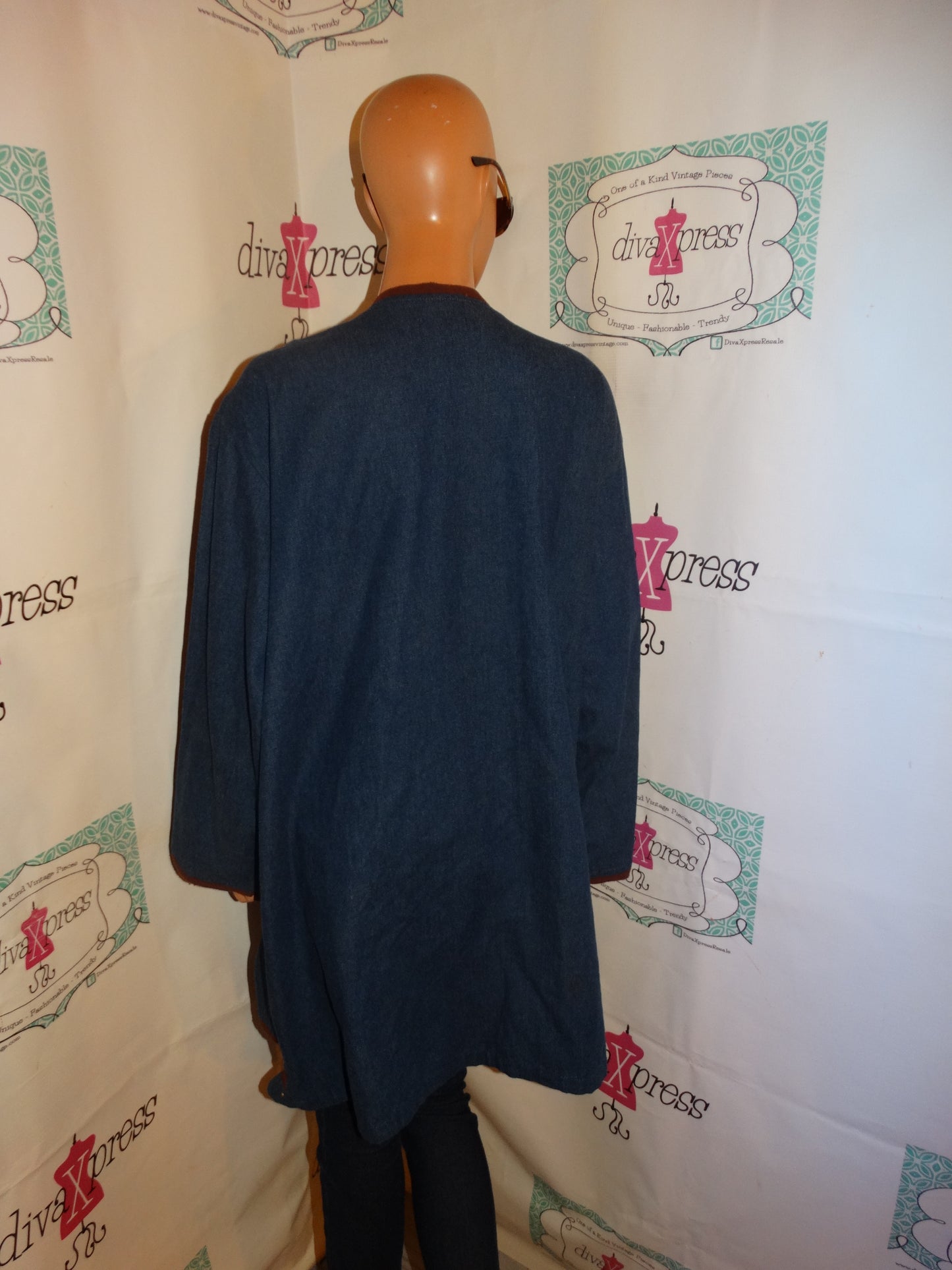 Vintage Mslato Blue Jean Detail Throw Size 1x