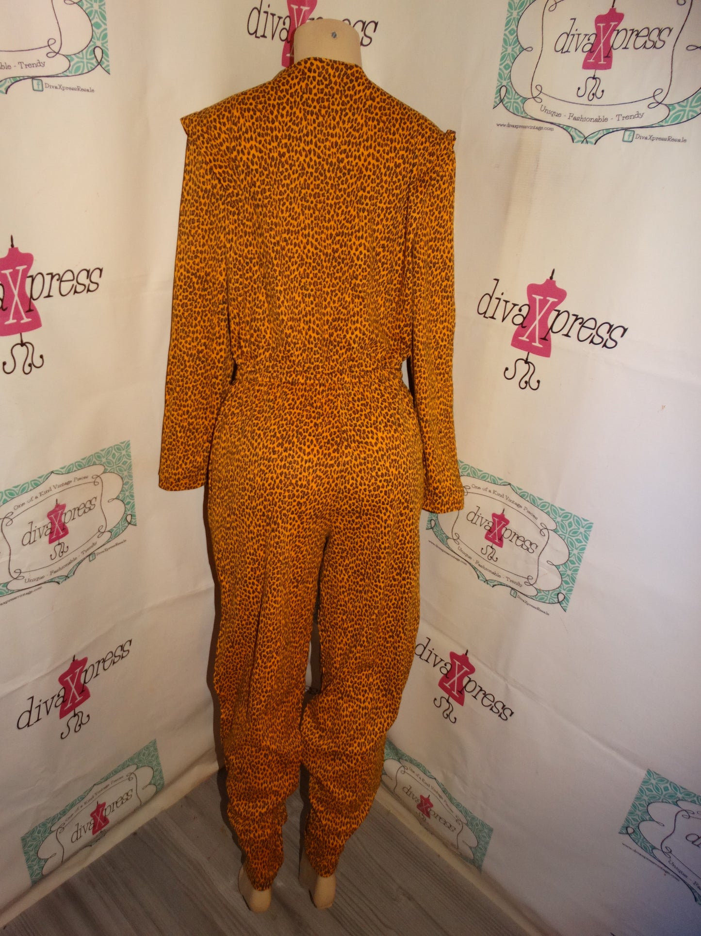 Vintage Moon Craft Leopard High Shoulder Romper Size 1x