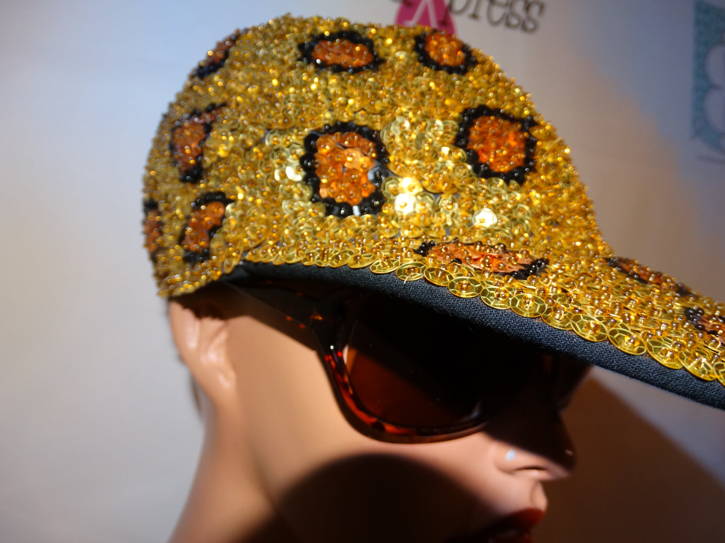 VINTAGE Sequins Leopard Hat
