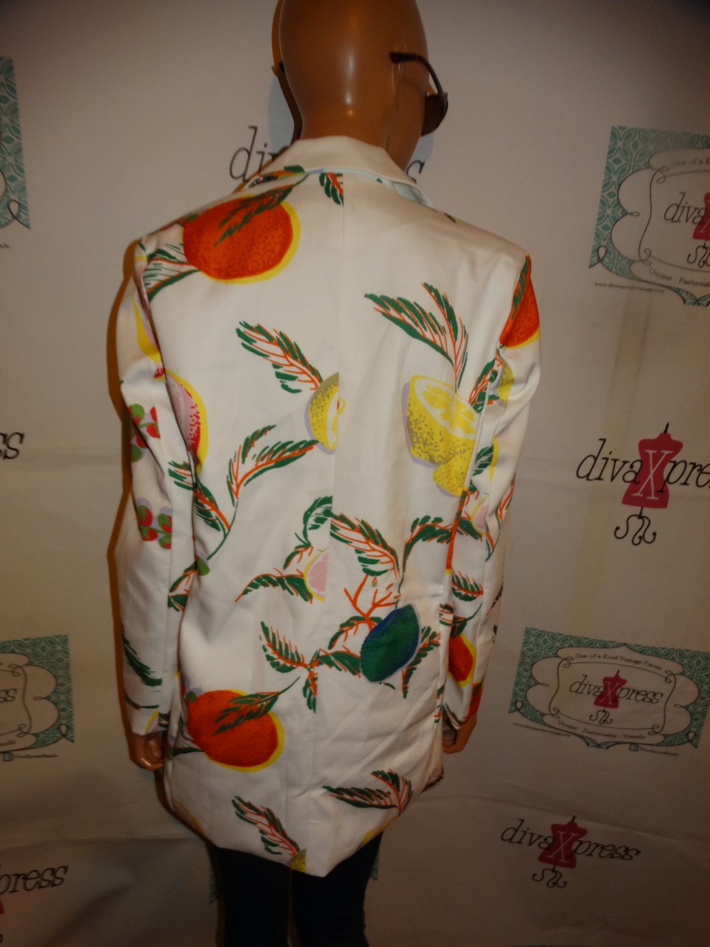 White Fruit Blazer Size M
