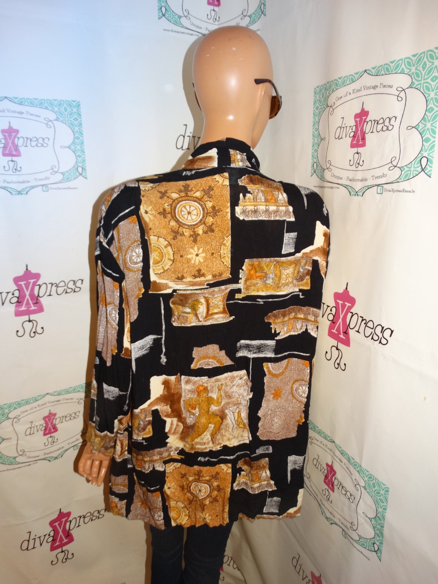 Vintage Season Design Black Aztec Throw Size 1x