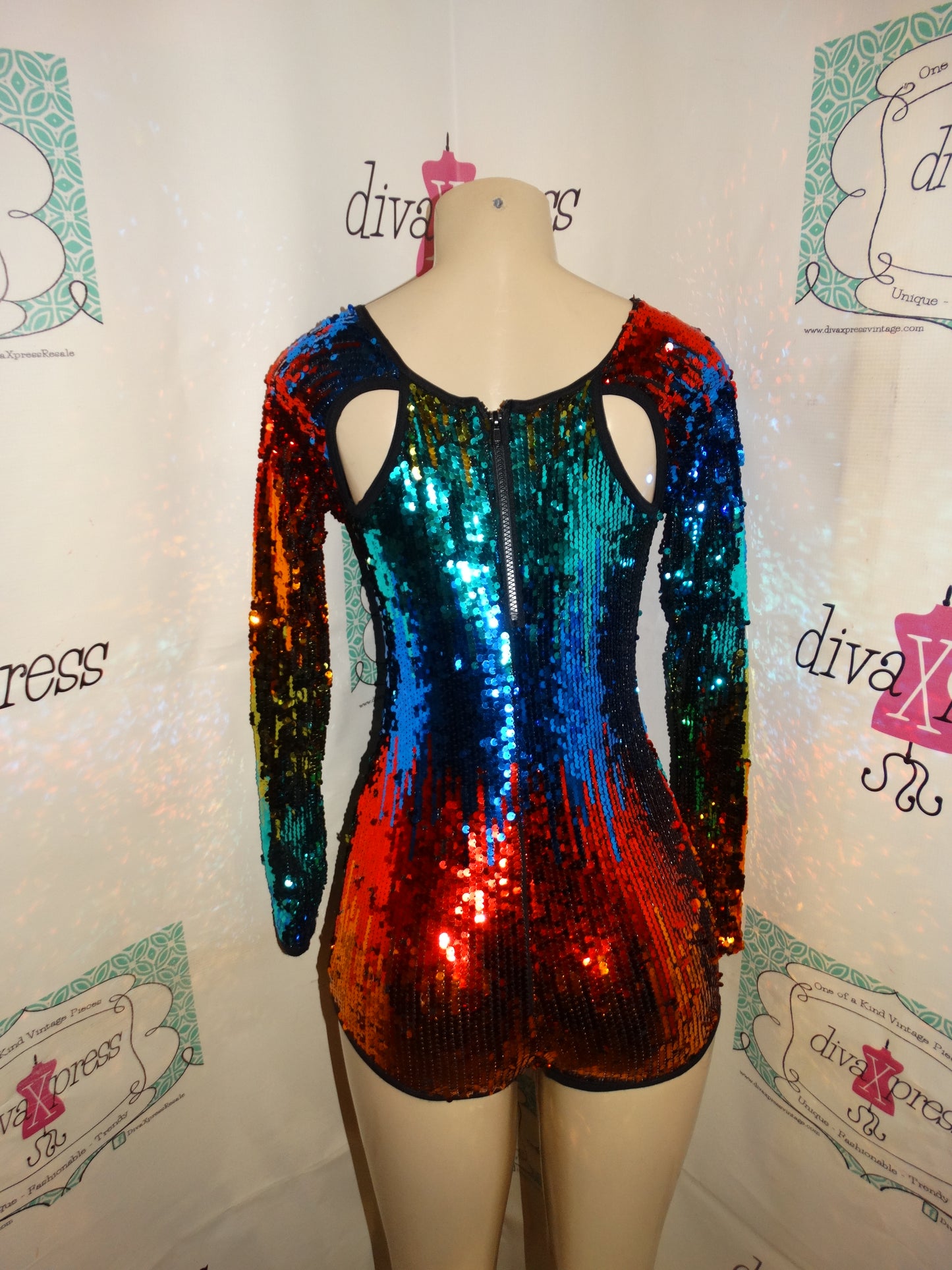 Vintage One Piece Sequins Body Suit Size S