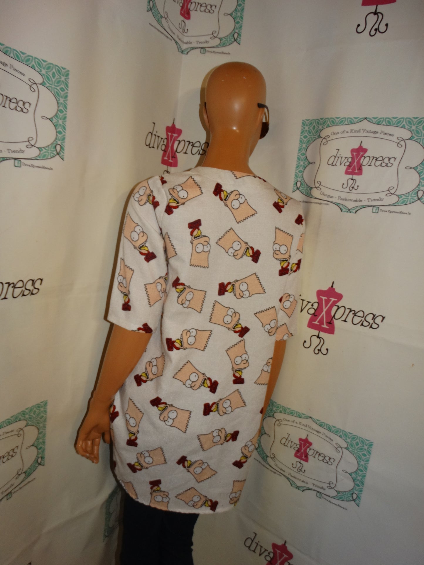 White Bart Simpson Shirt Size S