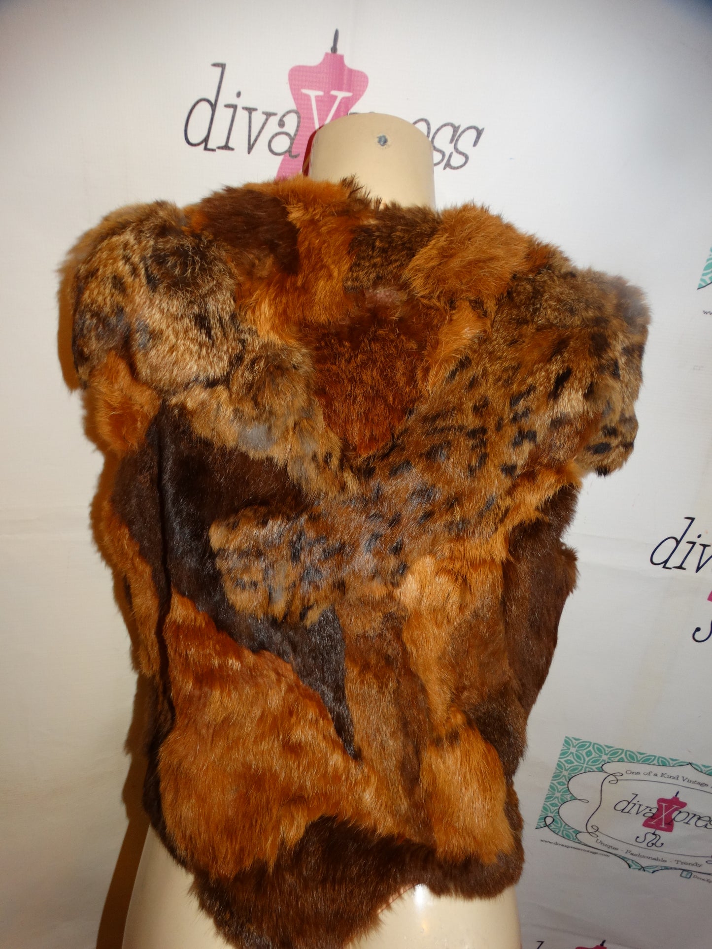 Vintage Authentic Fur Shawl Throw Size L