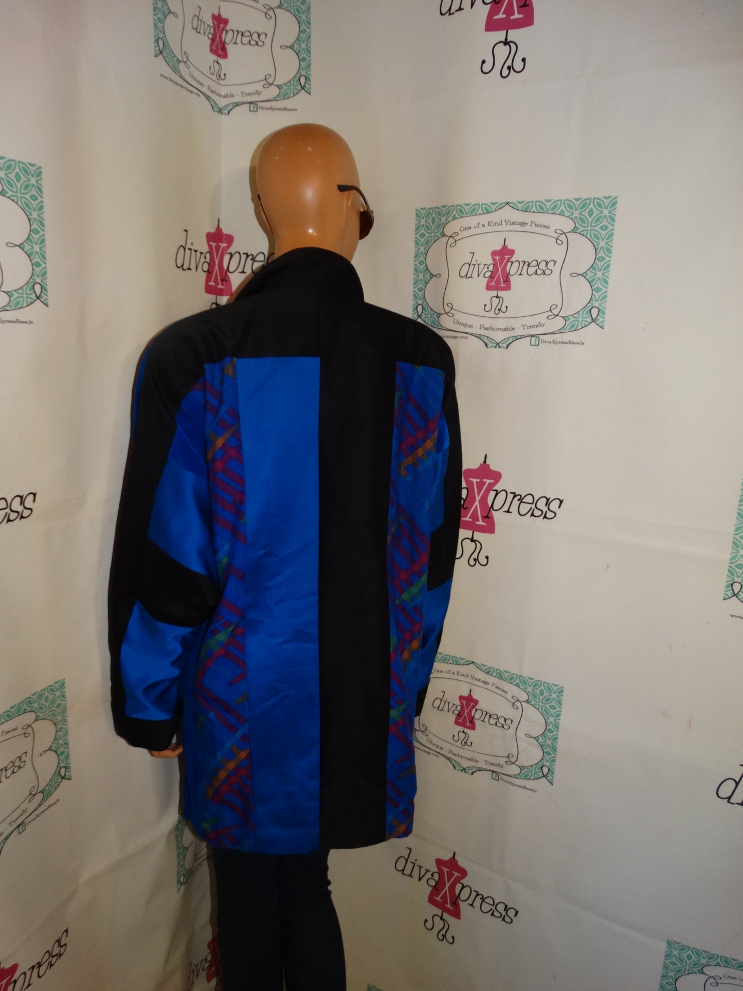 Vintage Marinella Blue/Sequins Patch Throw Size 1x