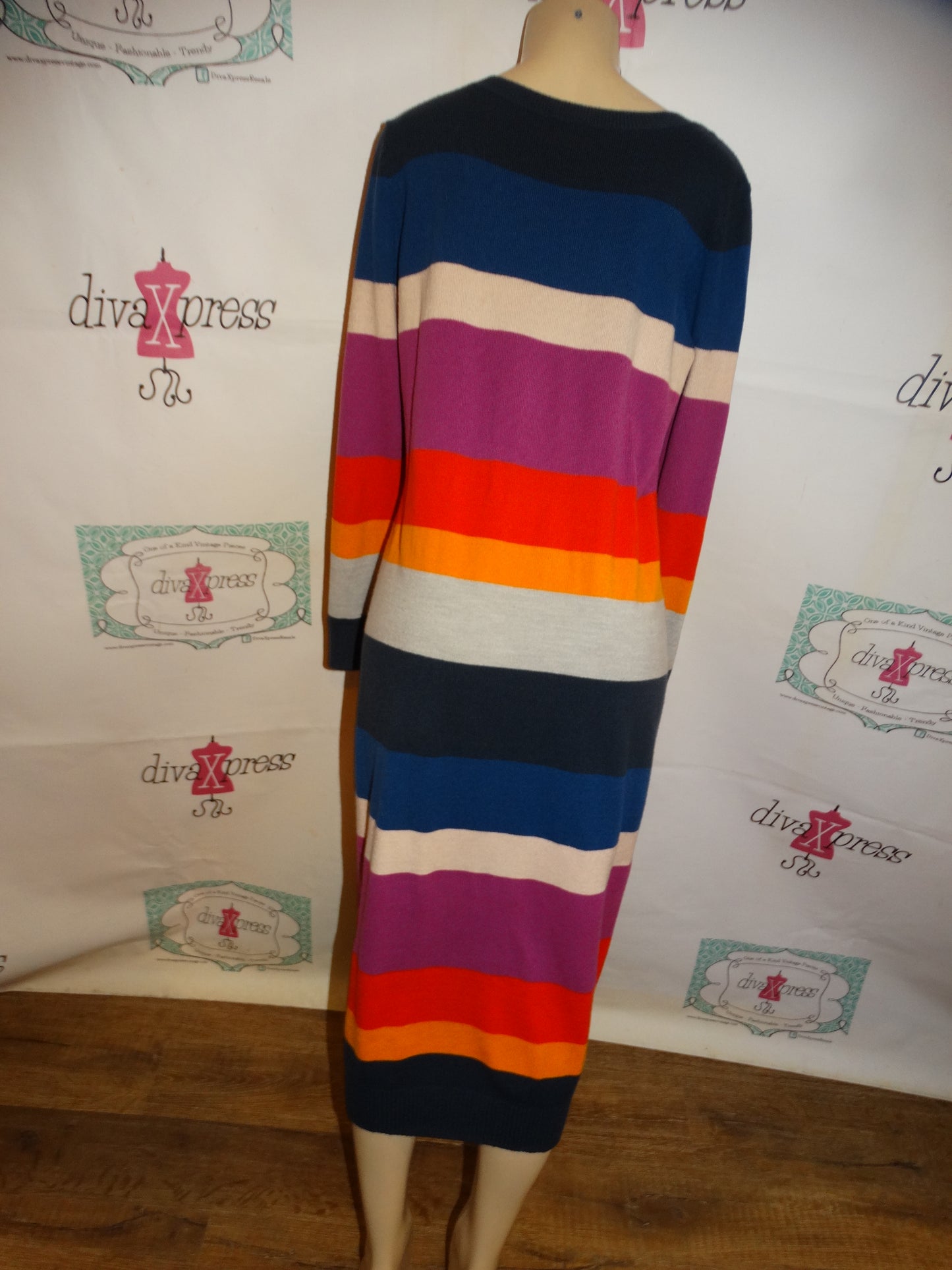 Pink Colorful Sweater Dress Size XL