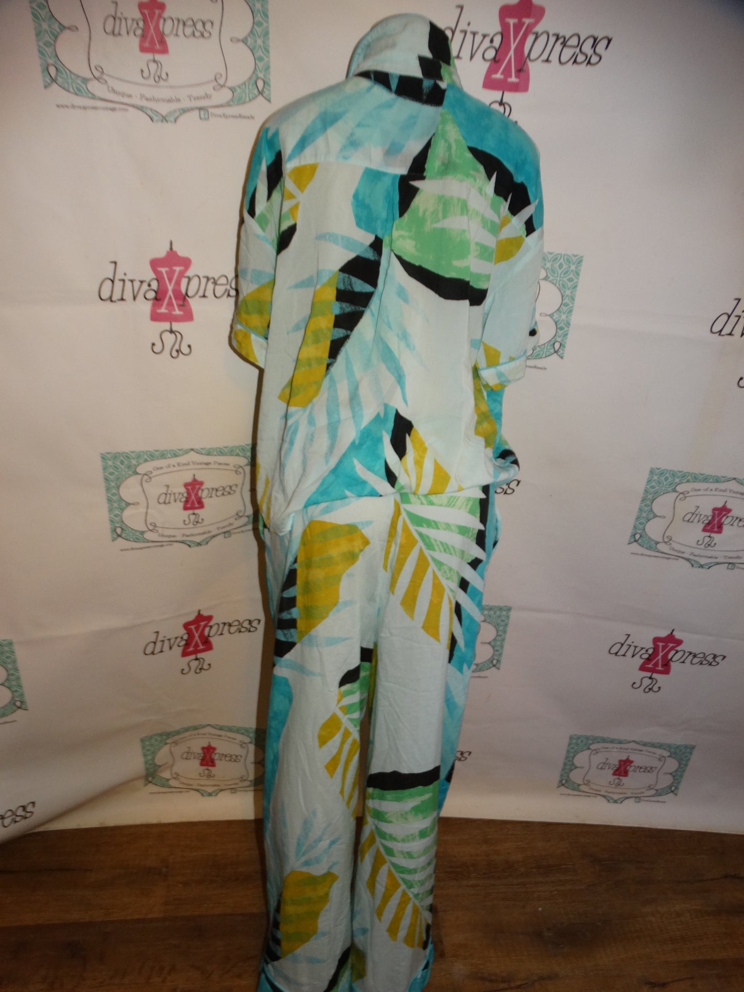 Vintage Blue/Green 2 Piece Pants Set Size XL