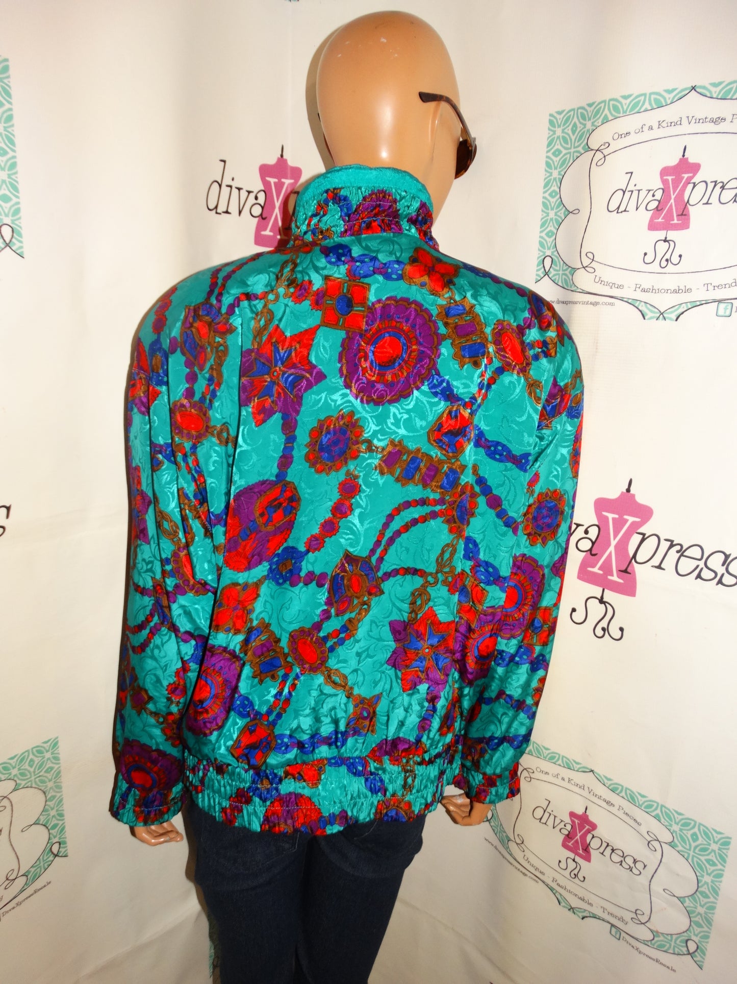 Vintage Lavon Petites Green Bomber Jacket Size S