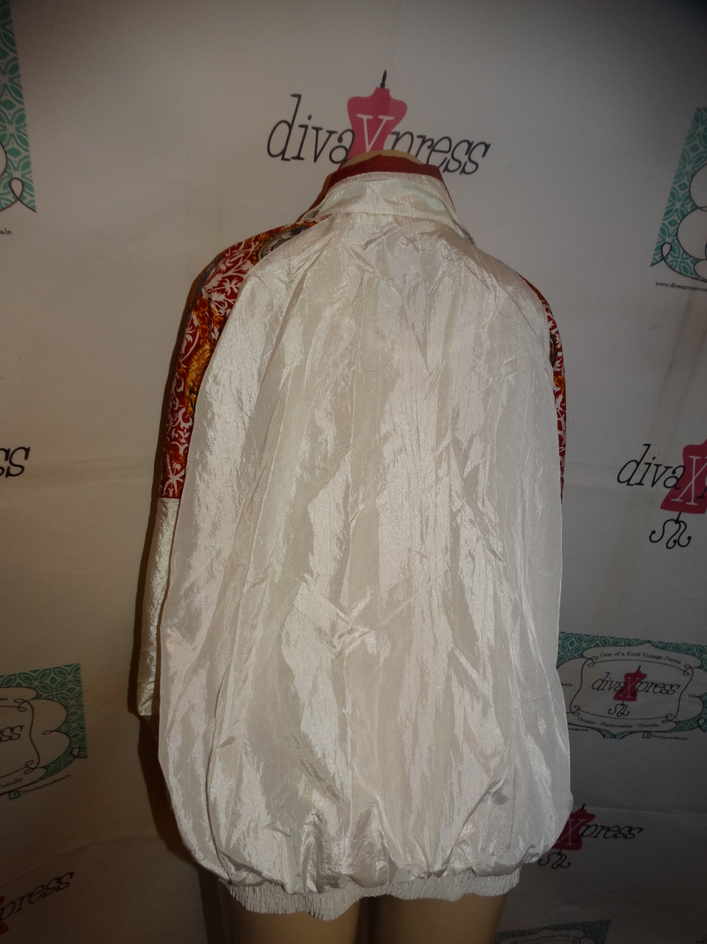 Vintage Casual Isle White Chain Jacket Size 1x