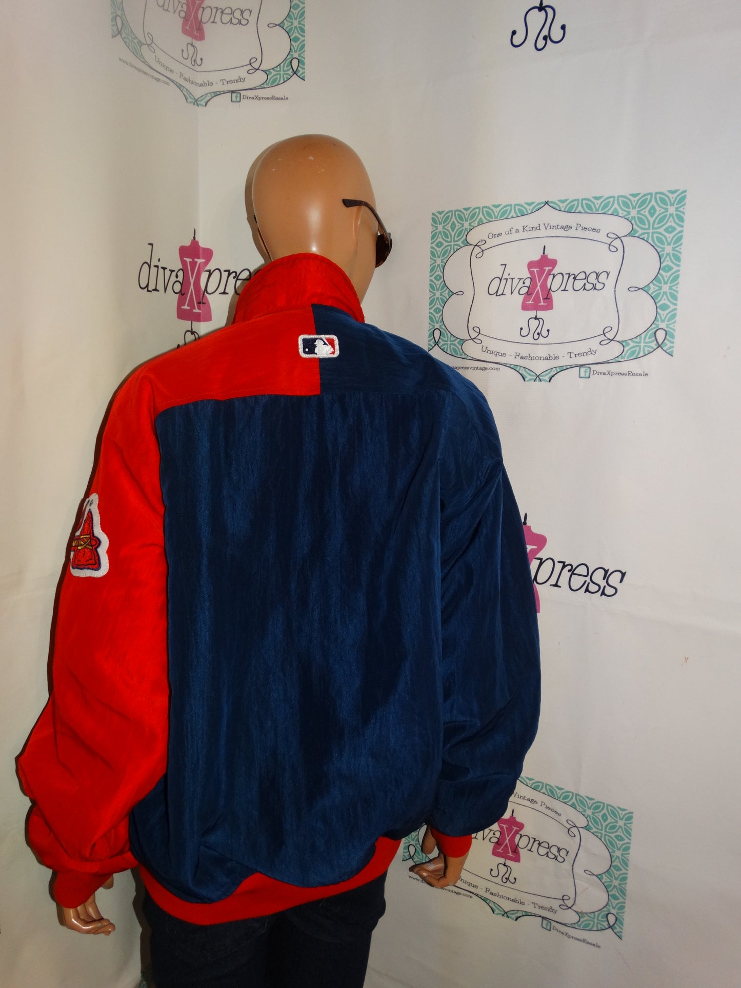 Vintage Starter Atlanta Braves Blue/REd Jacket Size XL