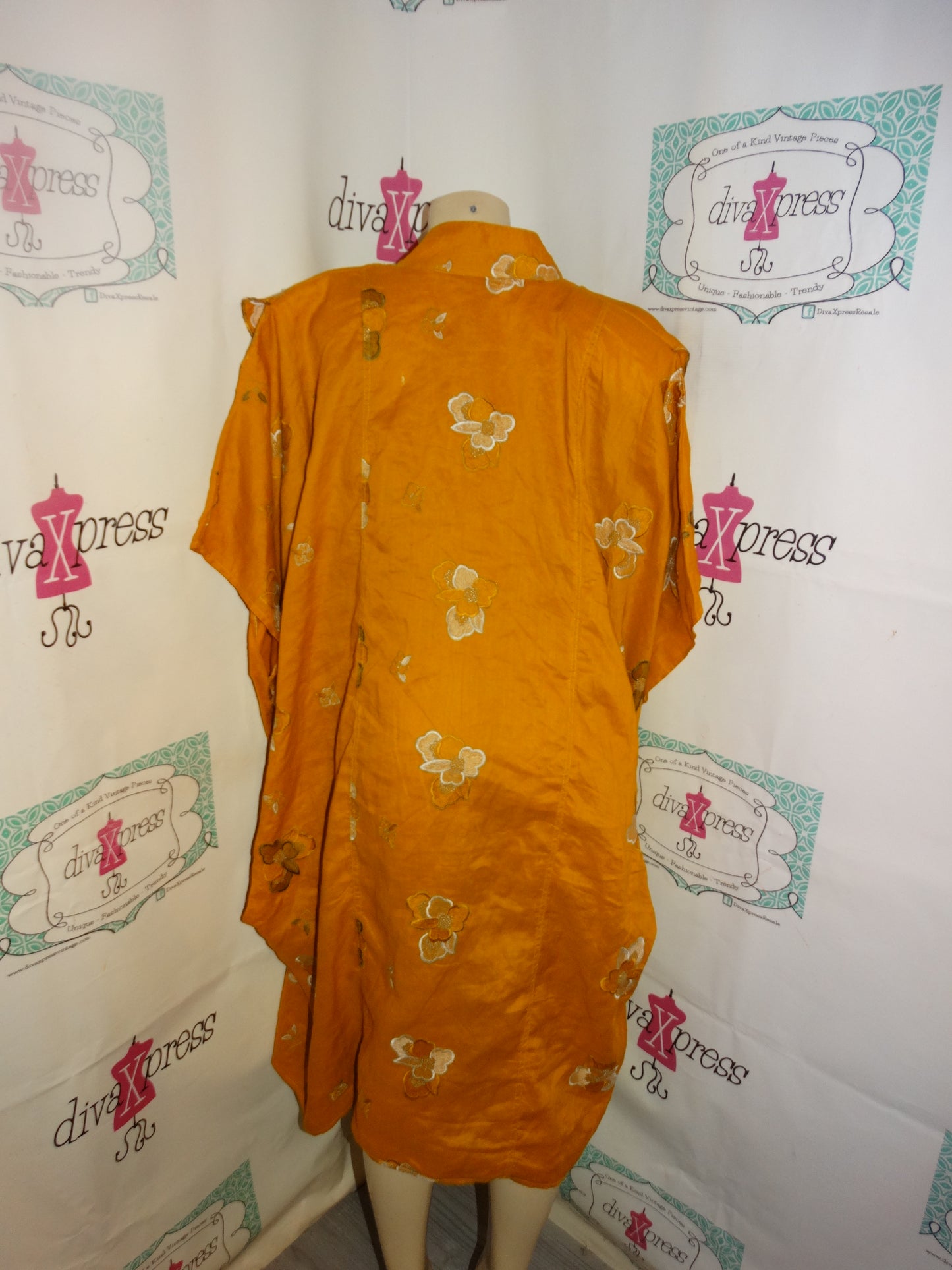 Vintage Mustard Yellow Draped Throw Size 3x-4x