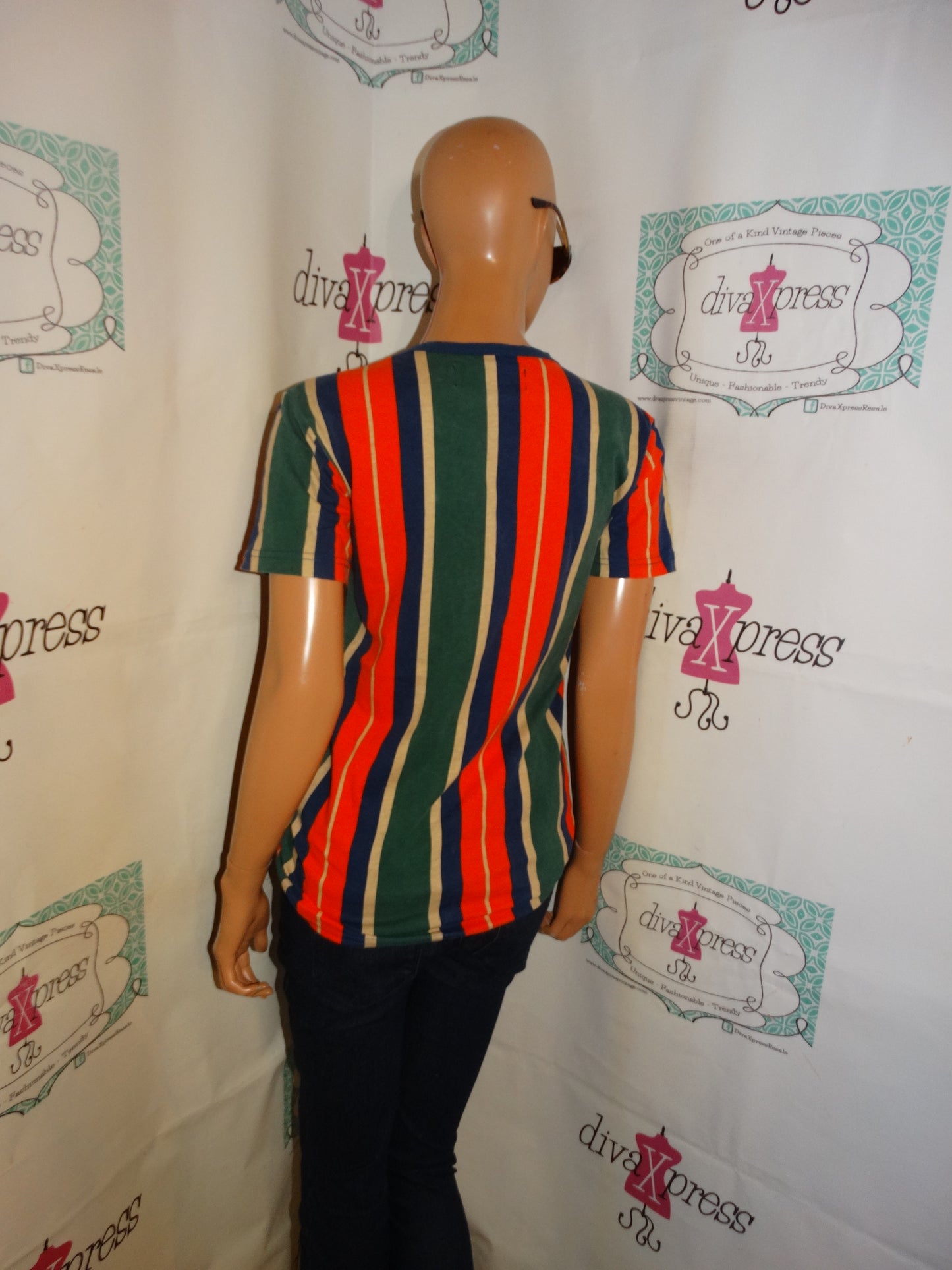 Vivil Regime Orange/GReen Colorful T Shirt Size S