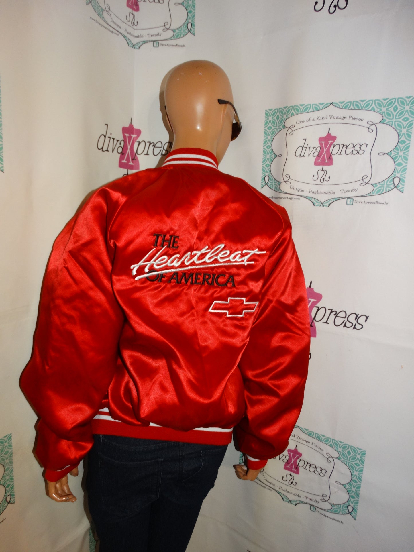 Vintage Red Chevrolet Chevy Jacket Size L