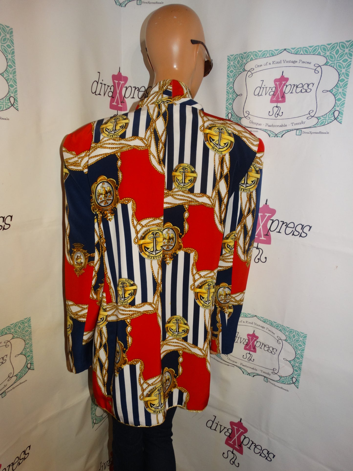 Vintage S K Company Blue/White Red Blazer NWOT Size 1x