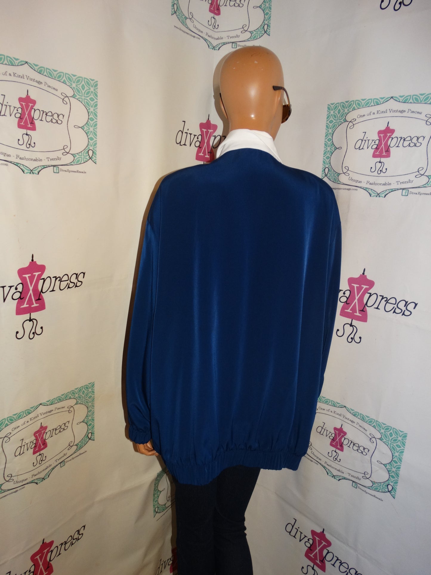 Vintage Silver Threads Blue/White Jacket Size 3x