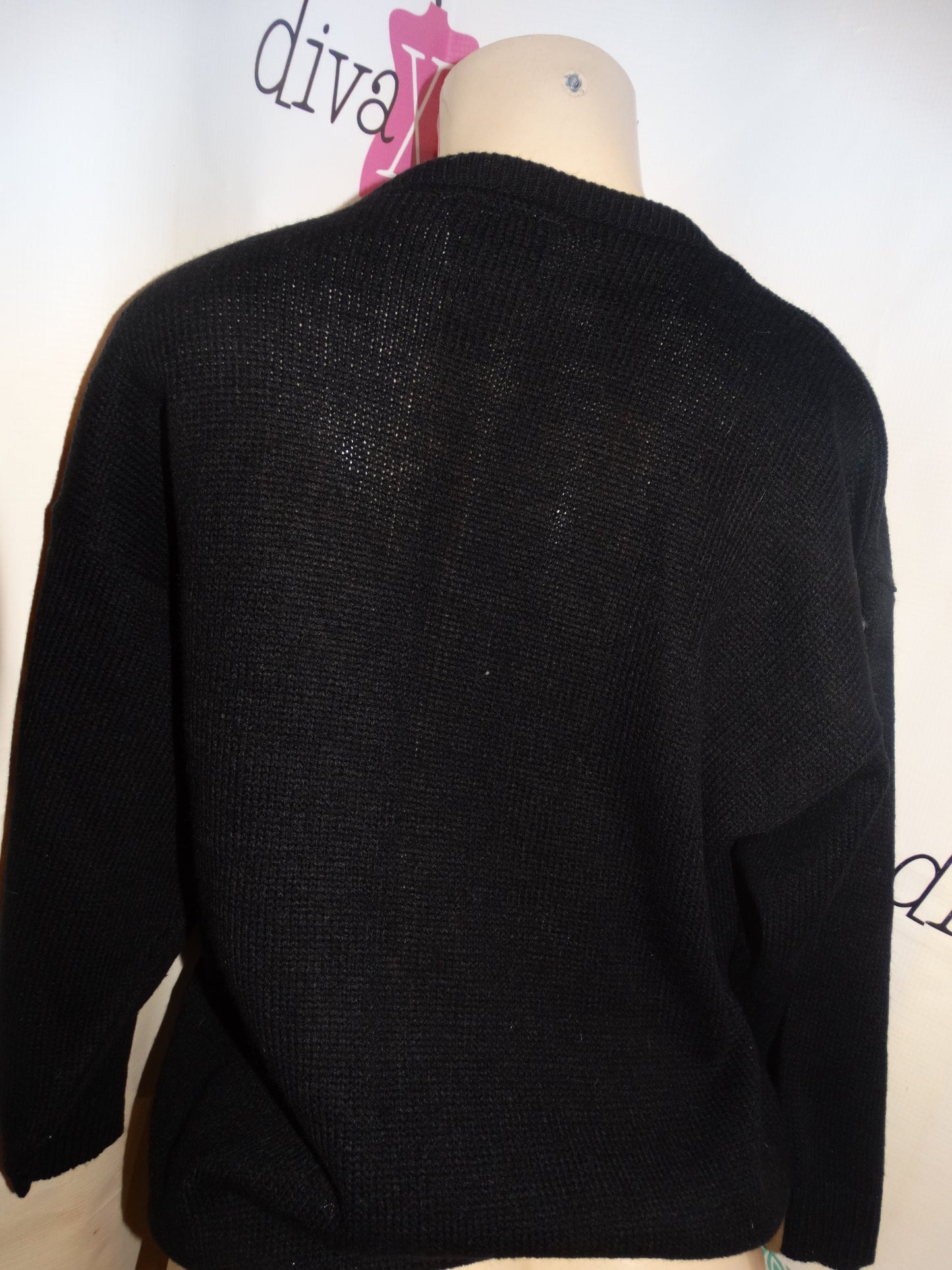 Vintage Milestone Black Leopard Sweater Size S