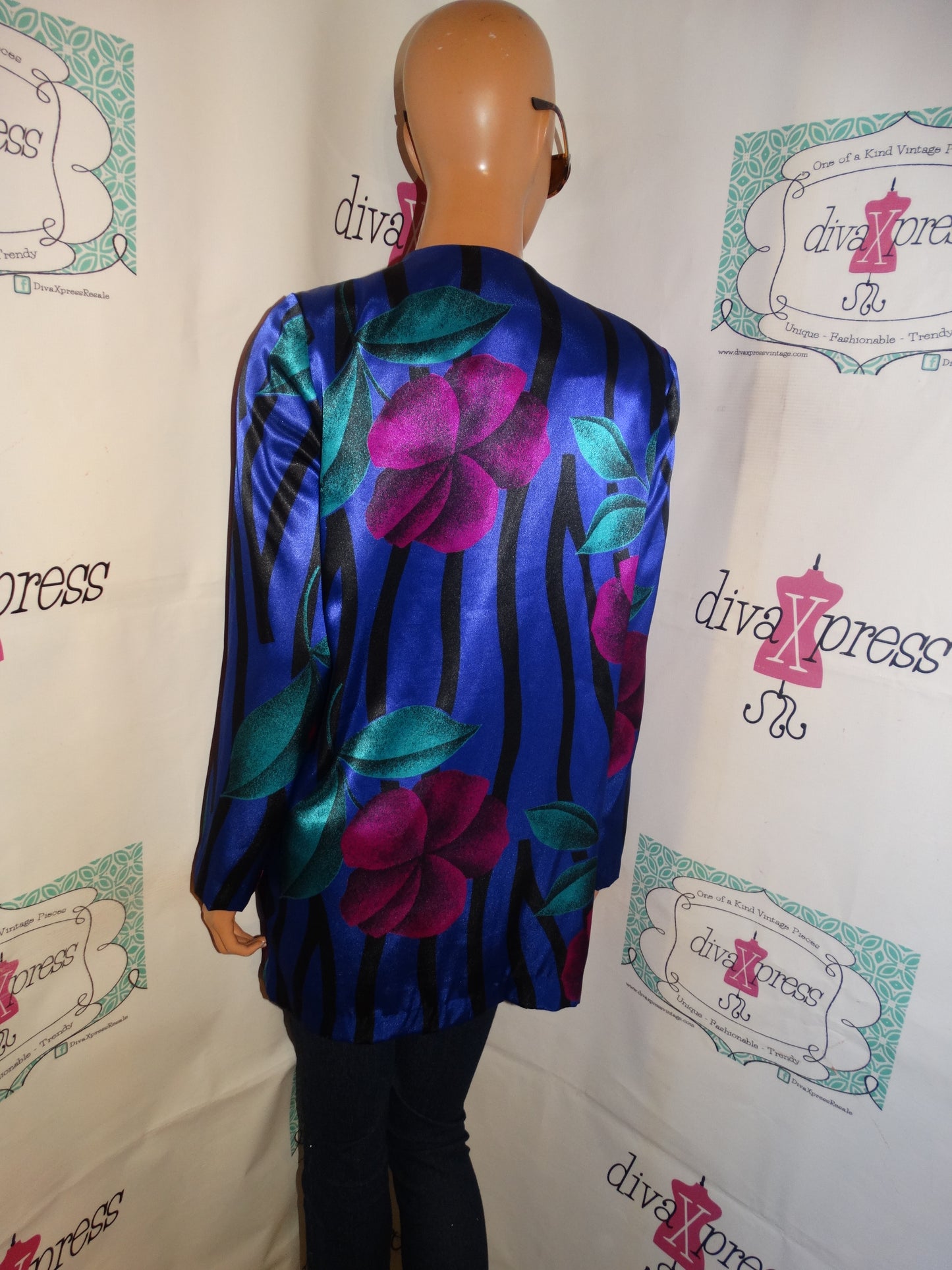 Vintage Stuart Barry Blue/Purple Pink Blazer Size L