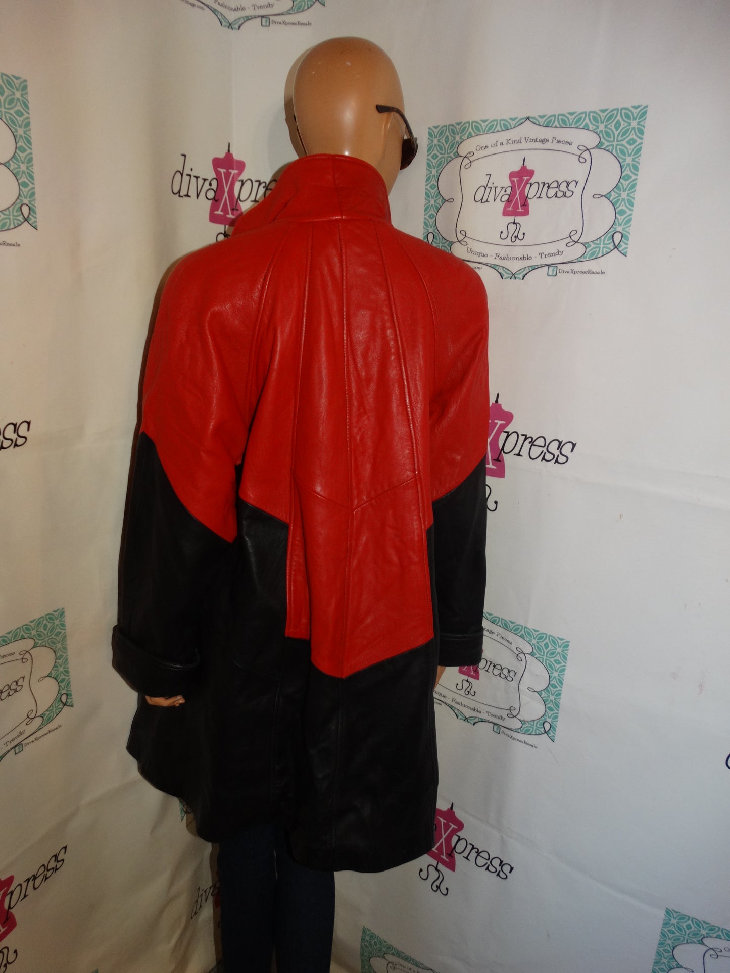 Vintage MS Maximia Red/Black Leather Jacket Size L