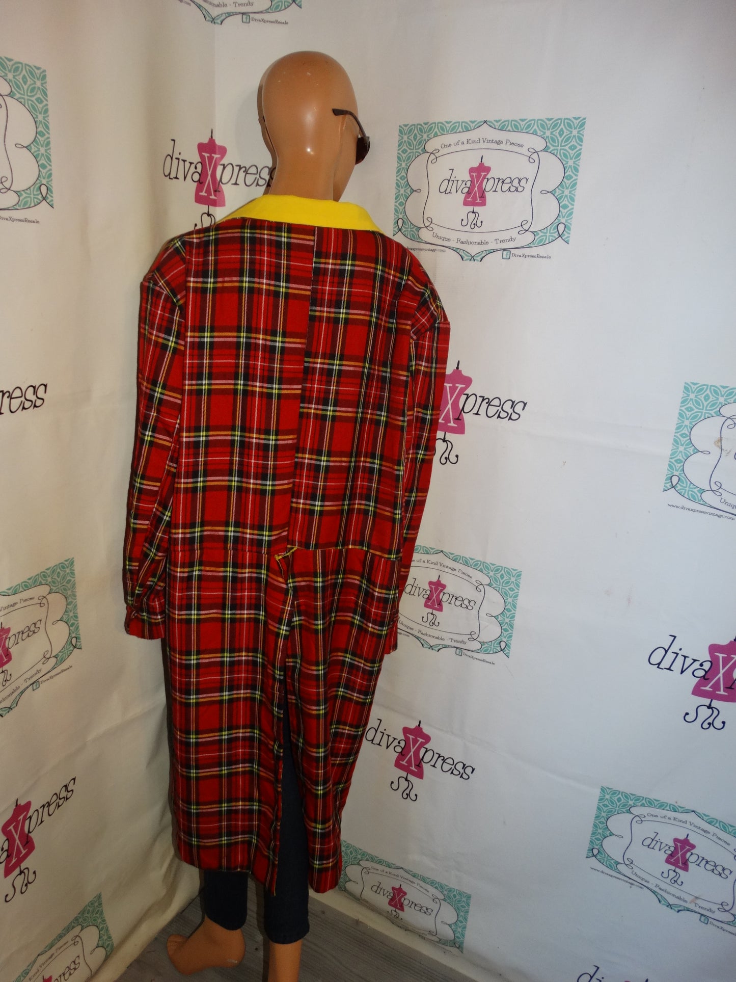 Vintage Magic By Freddy's Yellow/Black Plaid Tuxedo Blazer Size 3x