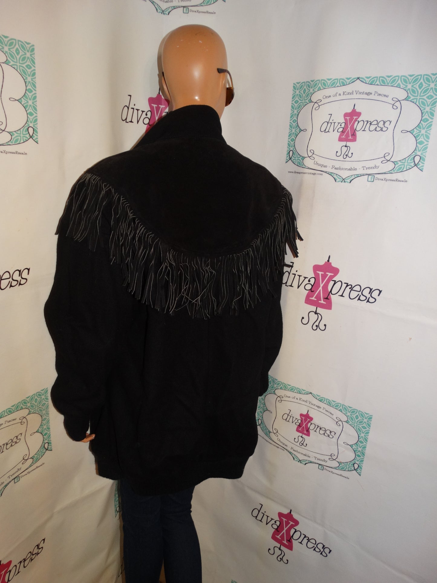 Vintage Michelle Thomas Black Wool/Suede Shingle Coat Size 1x