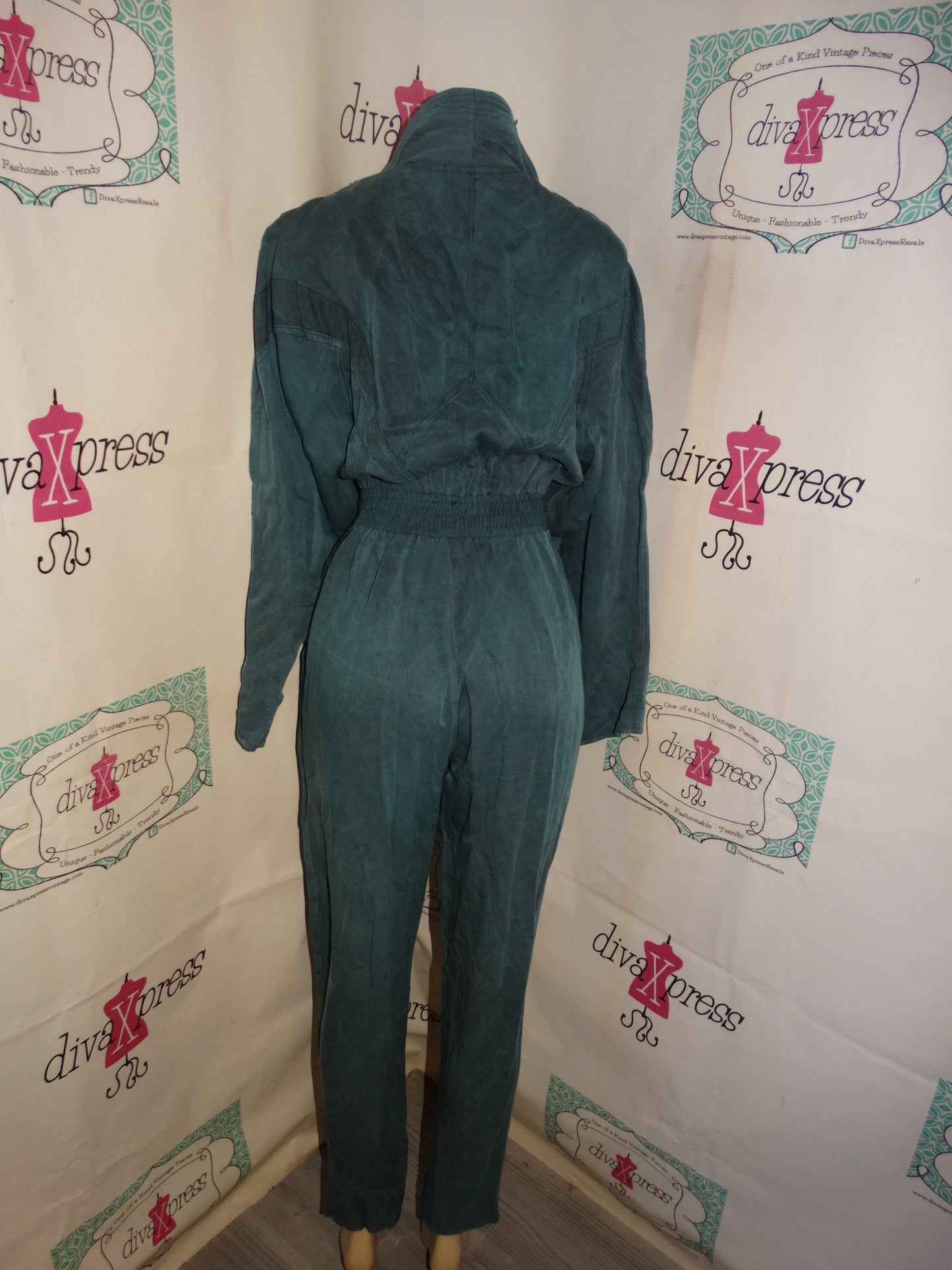 Vintage IIF Green Beaded Romper Size S